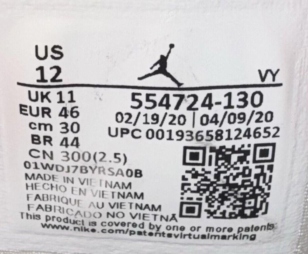 Jordan Brand Nike Air Jordan 1 Mid Triple White 2020 - 554724-130 - Sz 12 Size US 12 / EU 45 - 9 Thumbnail