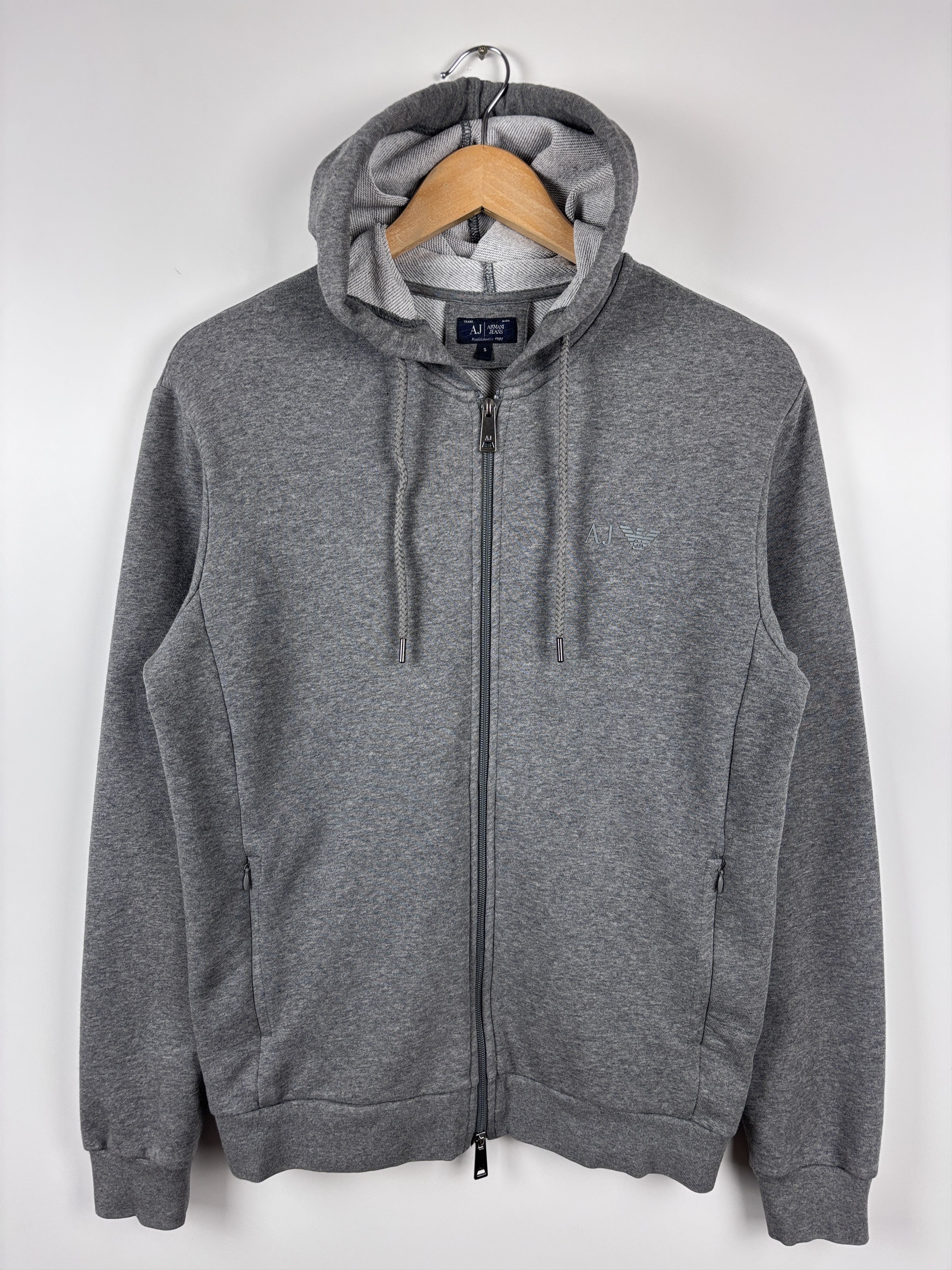 Armani Mens Armani Jeans Zip Hoodie Sweatshirt Gray Size S Size US S / EU 44-46 / 1 - 1 Thumbnail