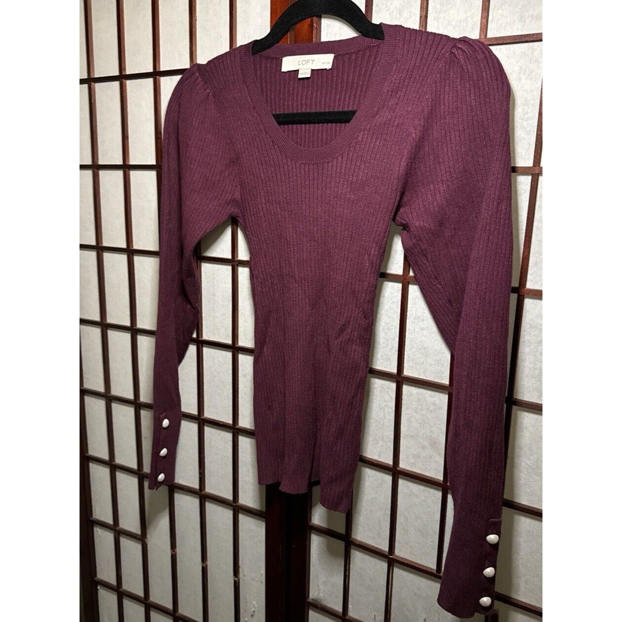 Ann Taylor Ann Taylor LOFT Ribbed Top XS/PETITES Soft Stretch Modal Ble Size XS / US 0-2 / IT 36-38 - 5 Thumbnail