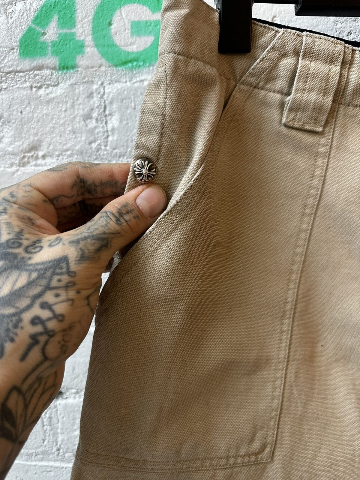 Chrome Hearts CHROME HEARTS 1/1 FLOODED CROSS PATCH SAMPLE CARPENTER JEANS Size US 30 / EU 46 - 9 Thumbnail