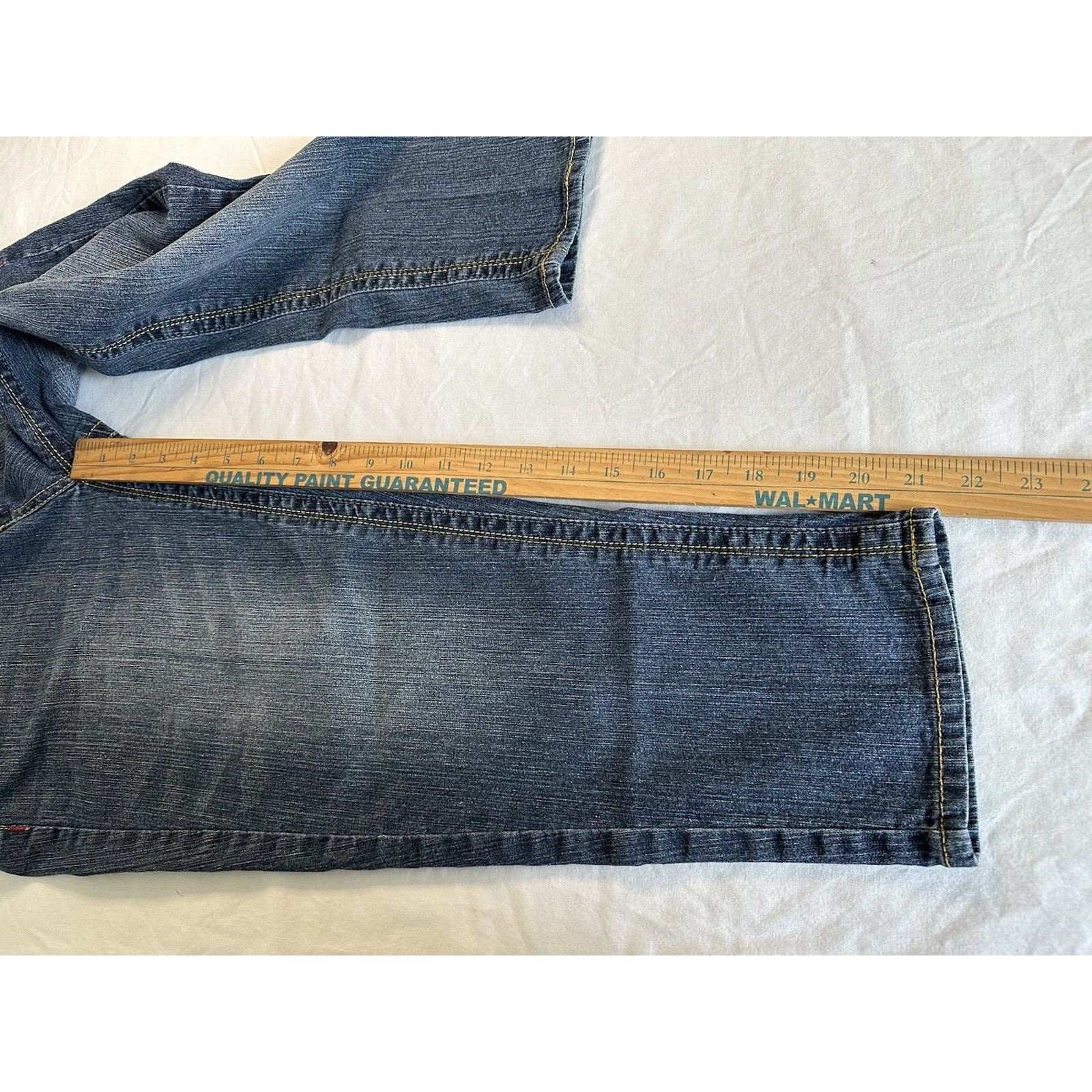 Other Blue Epic Embroidered Flower 6 Blue Capri Jeans Boho Retro Size 28" / US 6 / IT 42 - 10 Thumbnail