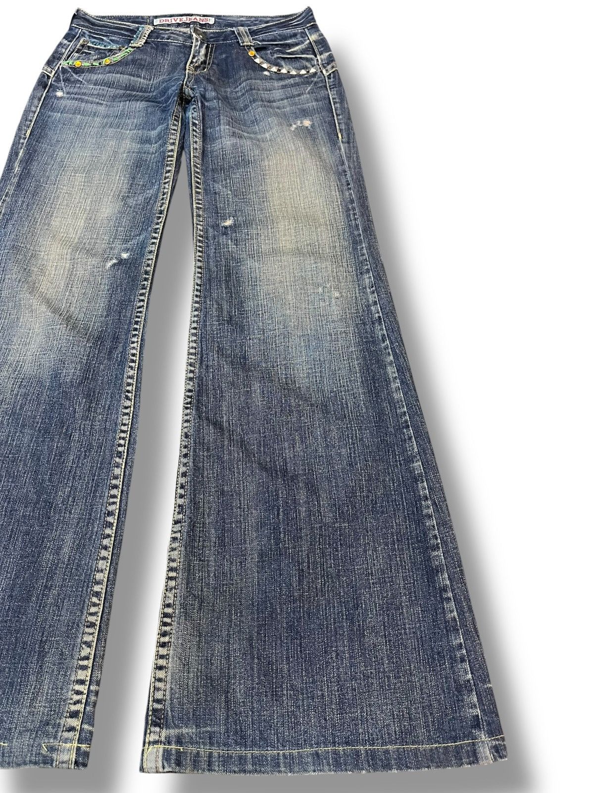 If Six Was Nine × Seditionaries Vintage Drive Jeans Flare Bootcut Embroidery Denim Size US 30 / EU 46 - 6 Thumbnail