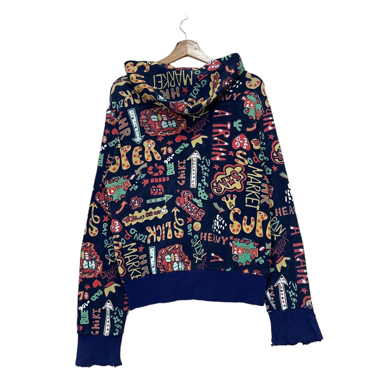 Japanese Brand × Vintage Vintage 90’s Super Slick Art Design Zipper Hoodie Size US M / EU 48-50 / 2 - 11 Thumbnail