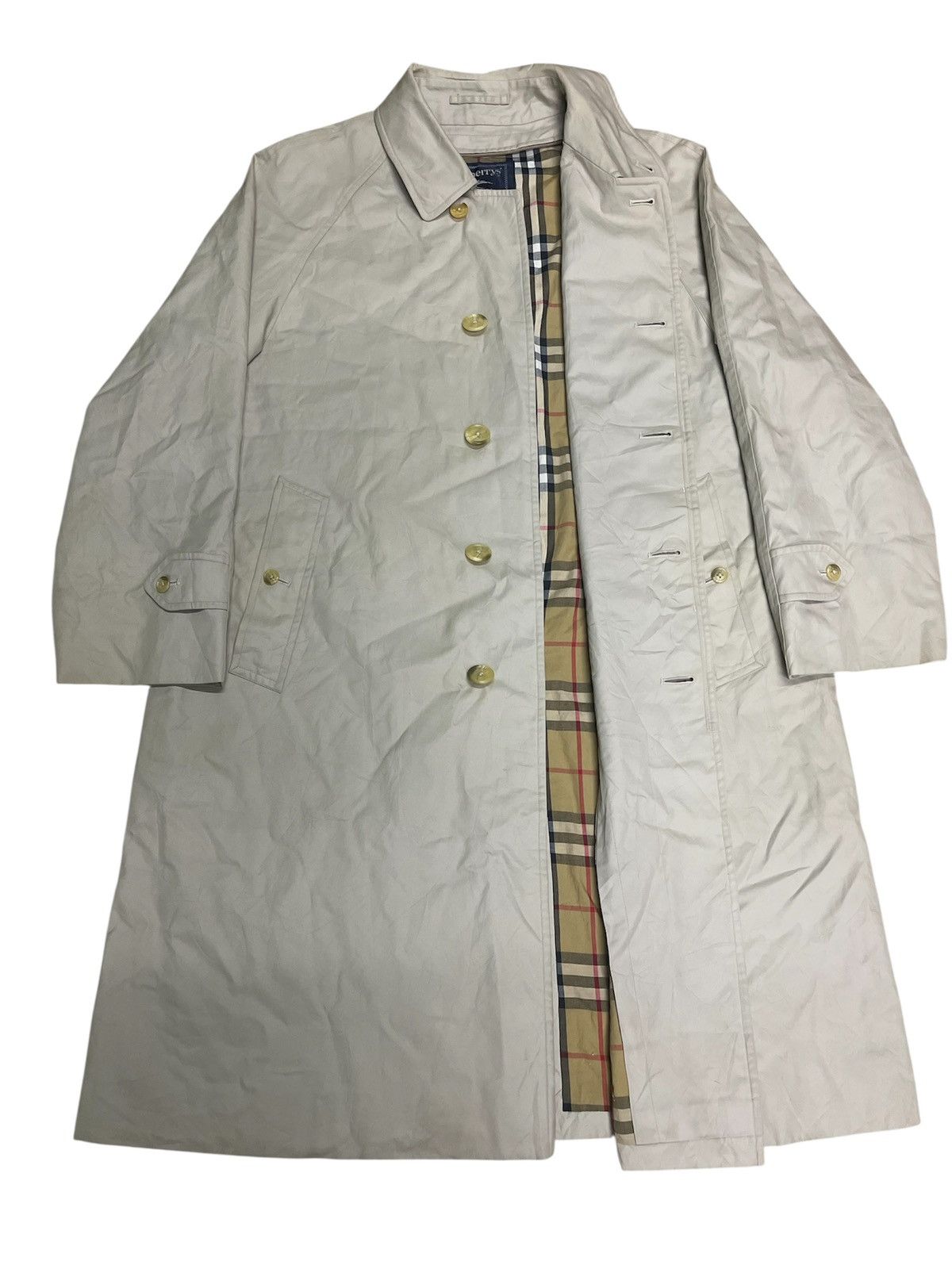 Burberry Vintage Burberrys Nova Check Lined Rain Mac Trench Coat Size US L / EU 52-54 / 3 - 1 Thumbnail