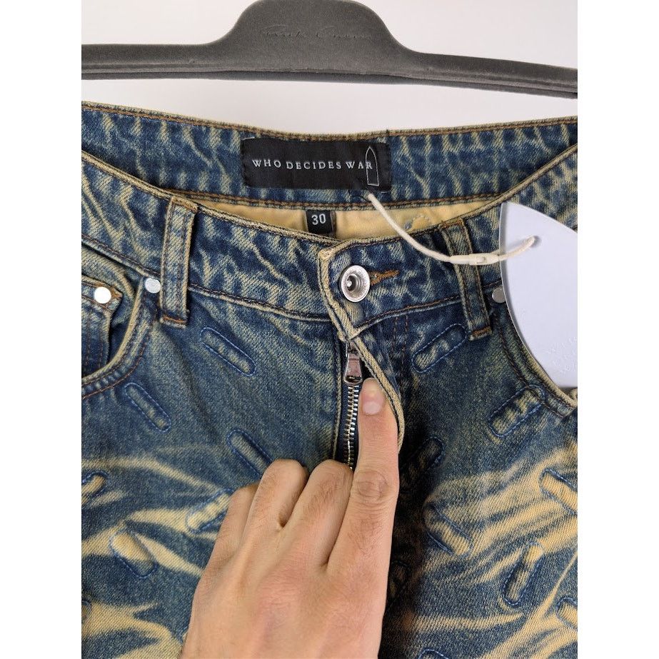 Who Decides War o1rshd1 Thread Plate Denim Jeans in Denim Size US 30 / EU 46 - 7 Thumbnail