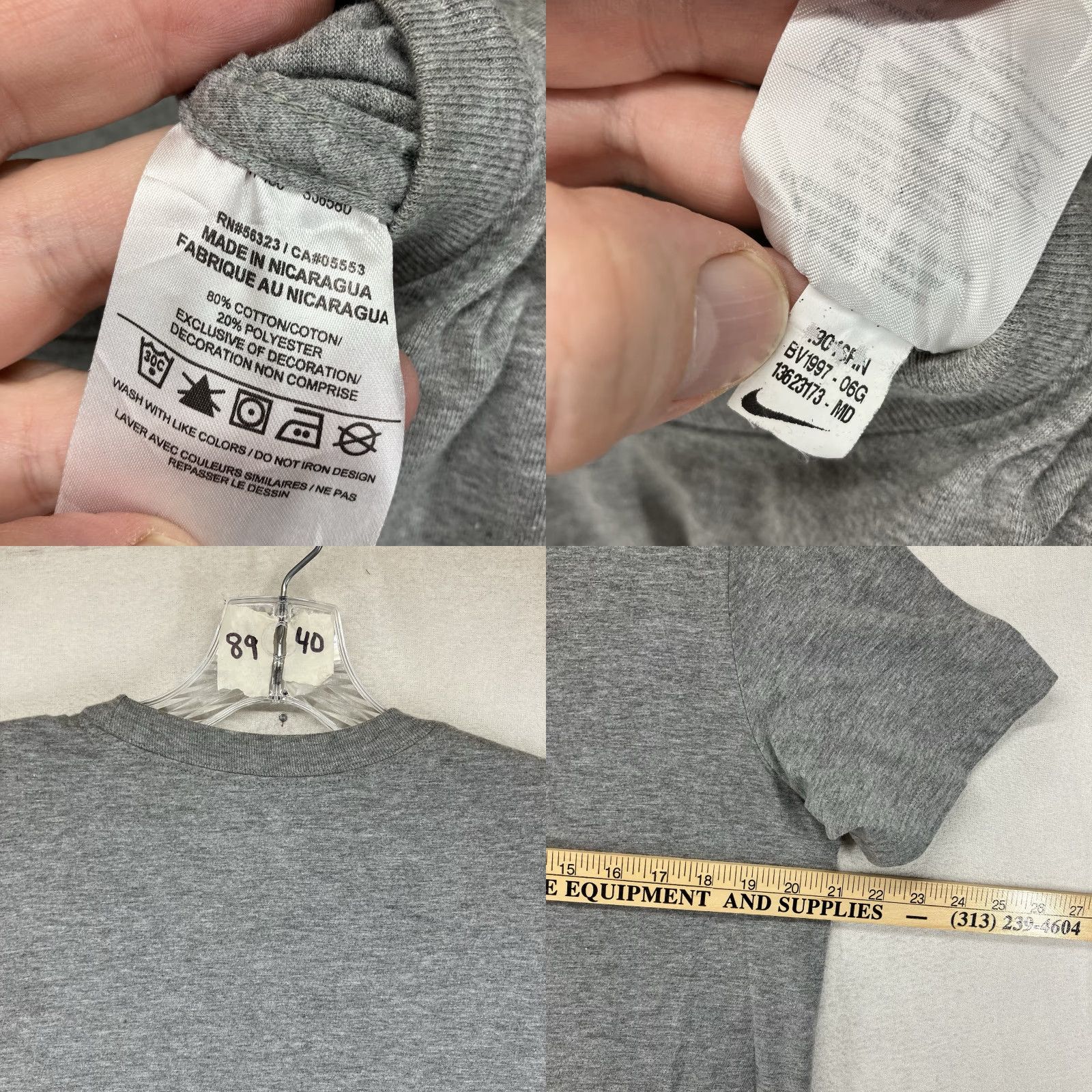 Nike Nike Shirt Mens Medium Gray AF1 Air Force 1 Short Sleeve T-Shirt Lightweight Graphic Print Crew Neck Regular Fit Size US M / EU 48-50 / 2 - 8 Thumbnail