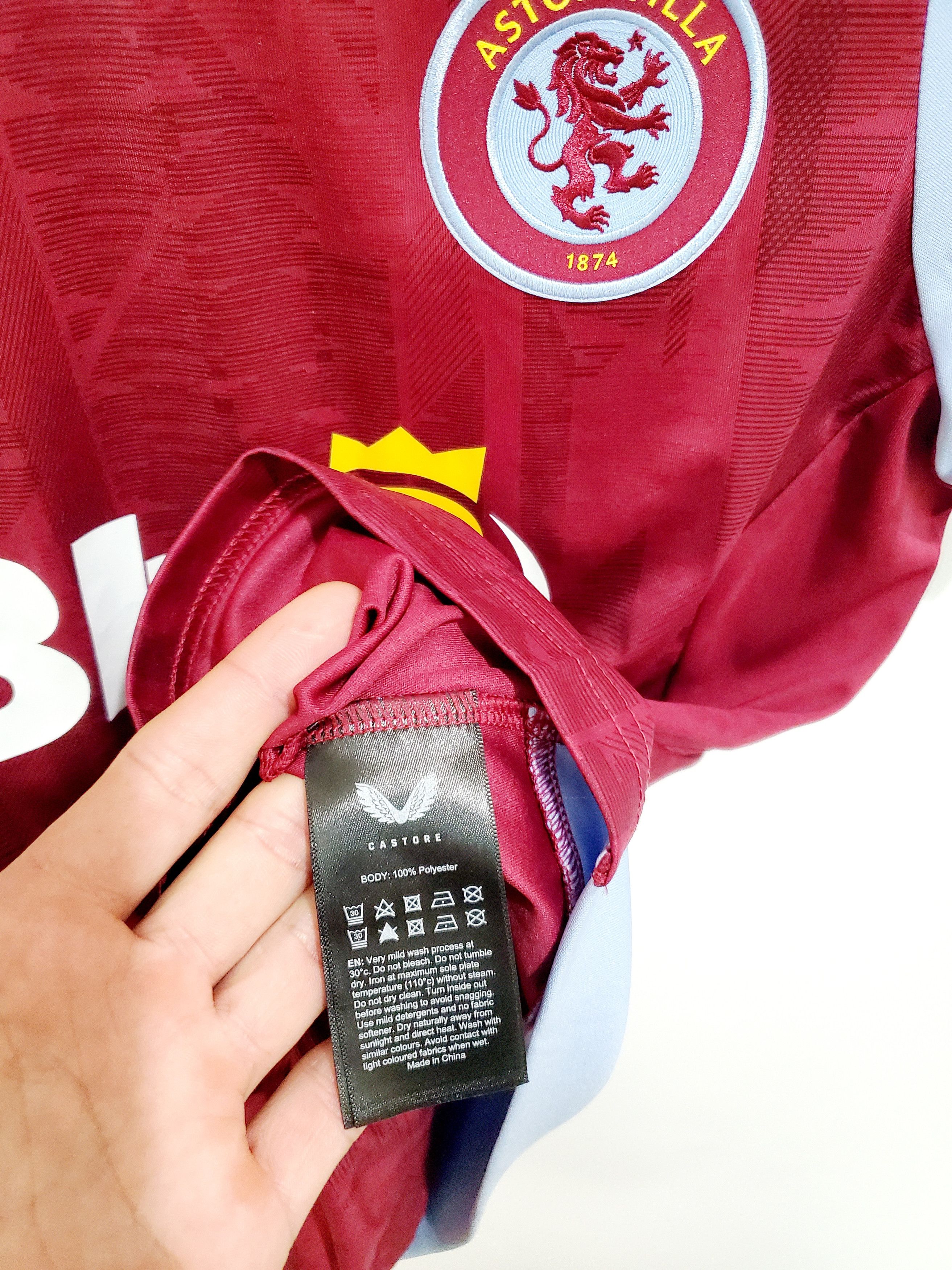 Castore Aston Villa 2023-24 Home soccer jersey new condition S Size US S / EU 44-46 / 1 - 6 Thumbnail