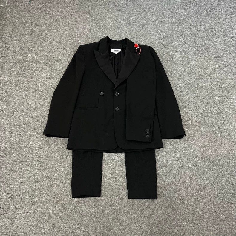 Maison Margiela Maison Margiela Deconstructed Black Suit Jacket with Leathe Size S / US 4 / IT 40 - 1 Thumbnail