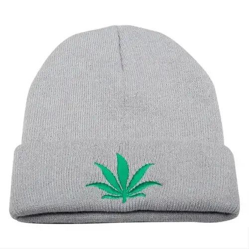 Japanese Brand Weed Leaf Beanie Hat Size ONE SIZE - 1 Thumbnail