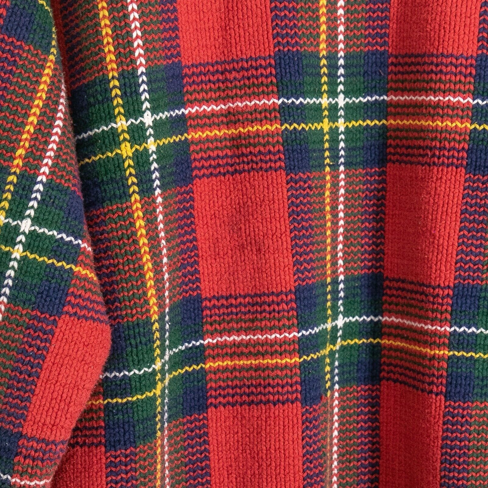 Vintage Vintage Tartan Plaid Cotton Knit Sweater Large - Distressed Size US L / EU 52-54 / 3 - 7 Thumbnail
