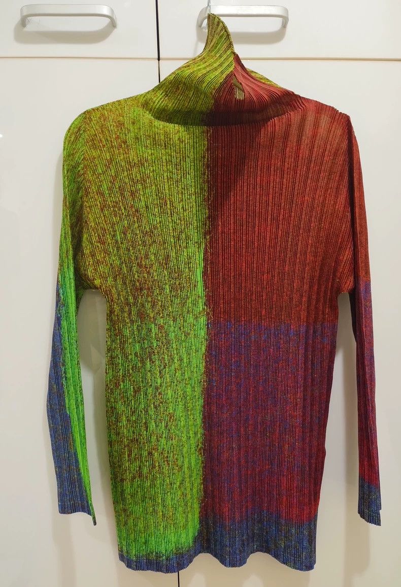 Issey Miyake Issey Miyake Multicolored ribbed long sleeves Size L / US 10 / IT 46 - 1 Thumbnail