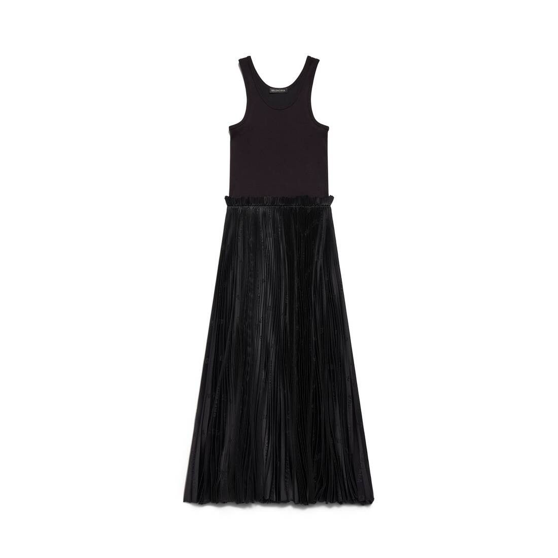 Balenciaga o1la1rc1a0725 Bal Diagonal Allover Tank Top Pleated Dress Size XS / US 0-2 / IT 36-38 - 1 Thumbnail