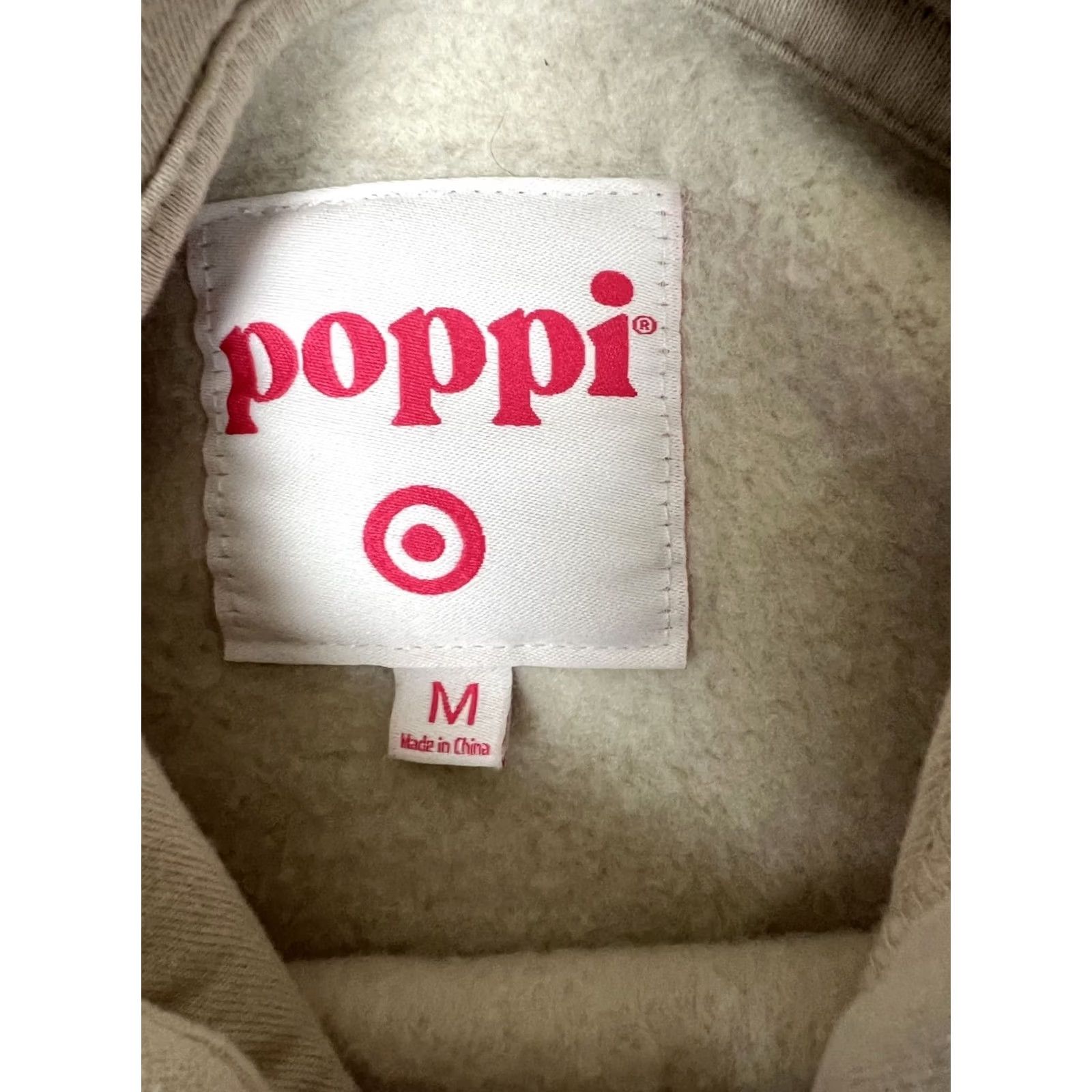 Vintage Poppi Hoodie Mens M Beige Graphic Print Fleece Pullover with Hooded Kangaroo Pocket Size US M / EU 48-50 / 2 - 5 Thumbnail