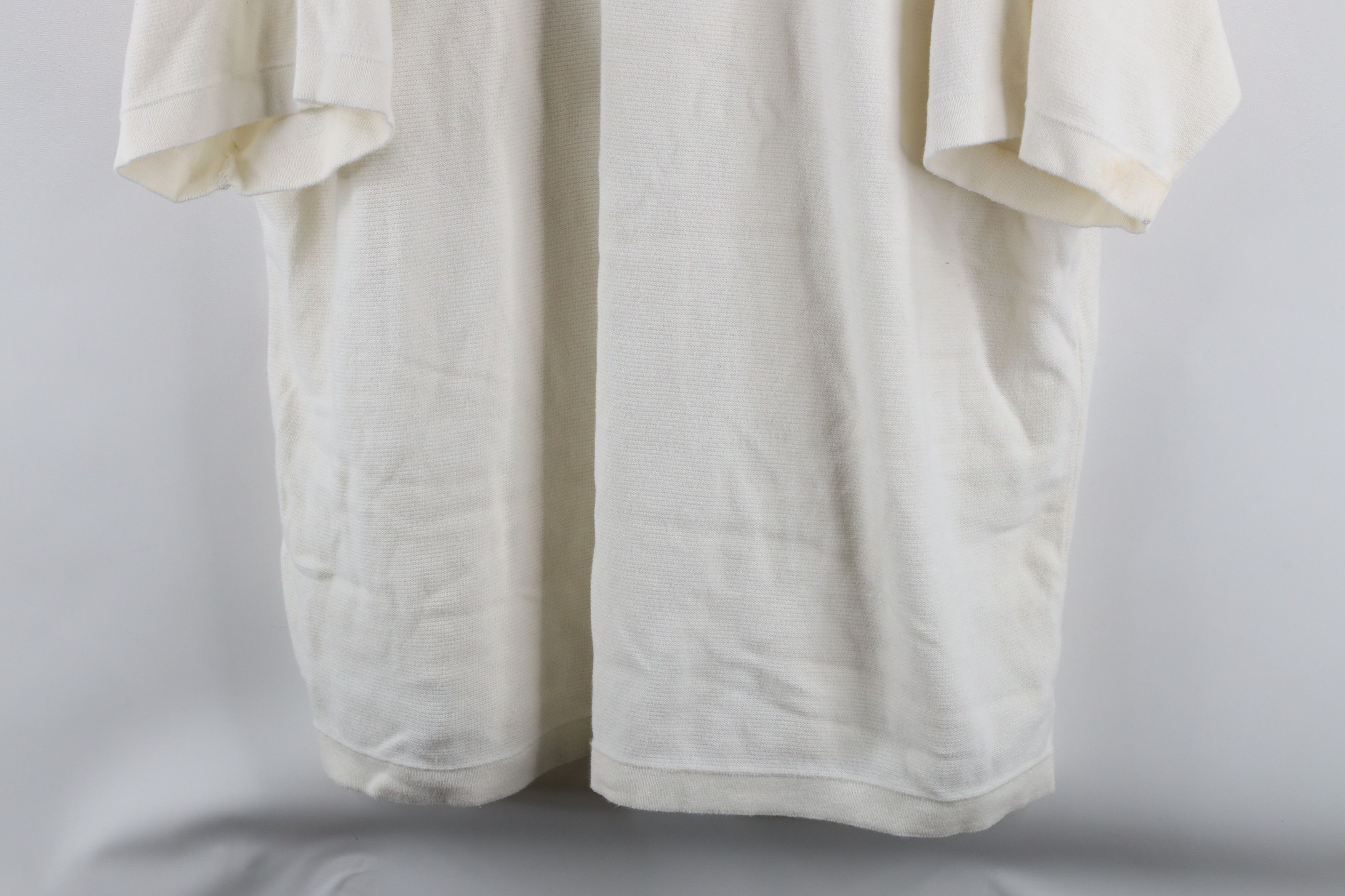 Vintage Vintage 90s Streetwear Knit Collared Polo Shirt White Cotton Size US XL / EU 56 / 4 - 3 Thumbnail