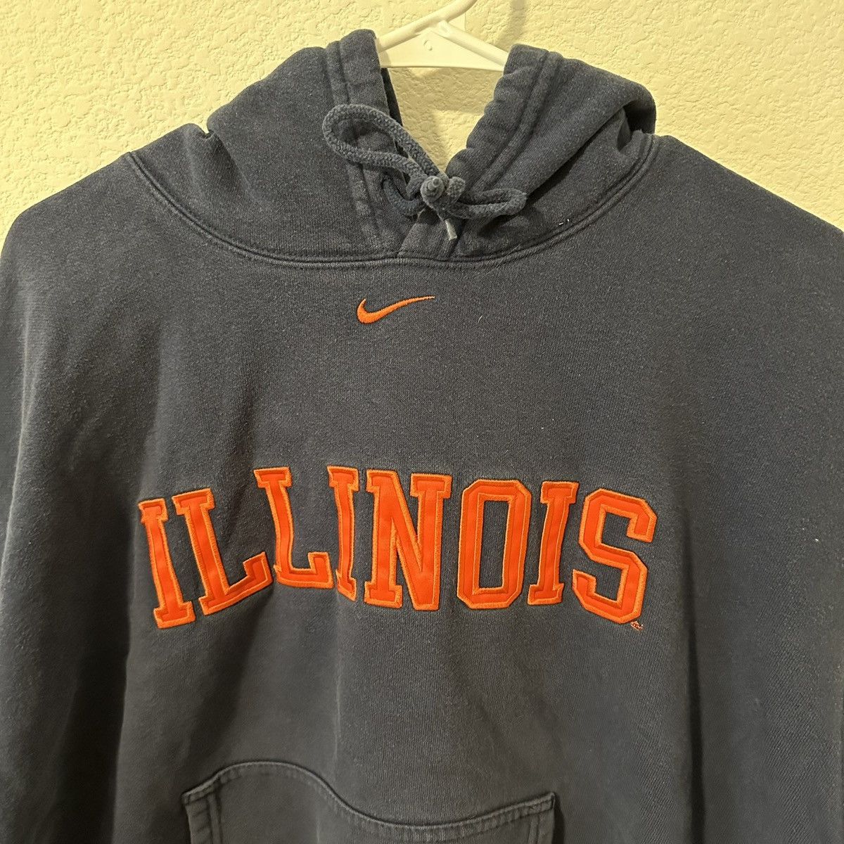 Nike × Vintage Vintage Y2K Nike Center Swoosh Hoodie Illinois Size US L / EU 52-54 / 3 - 2 Thumbnail