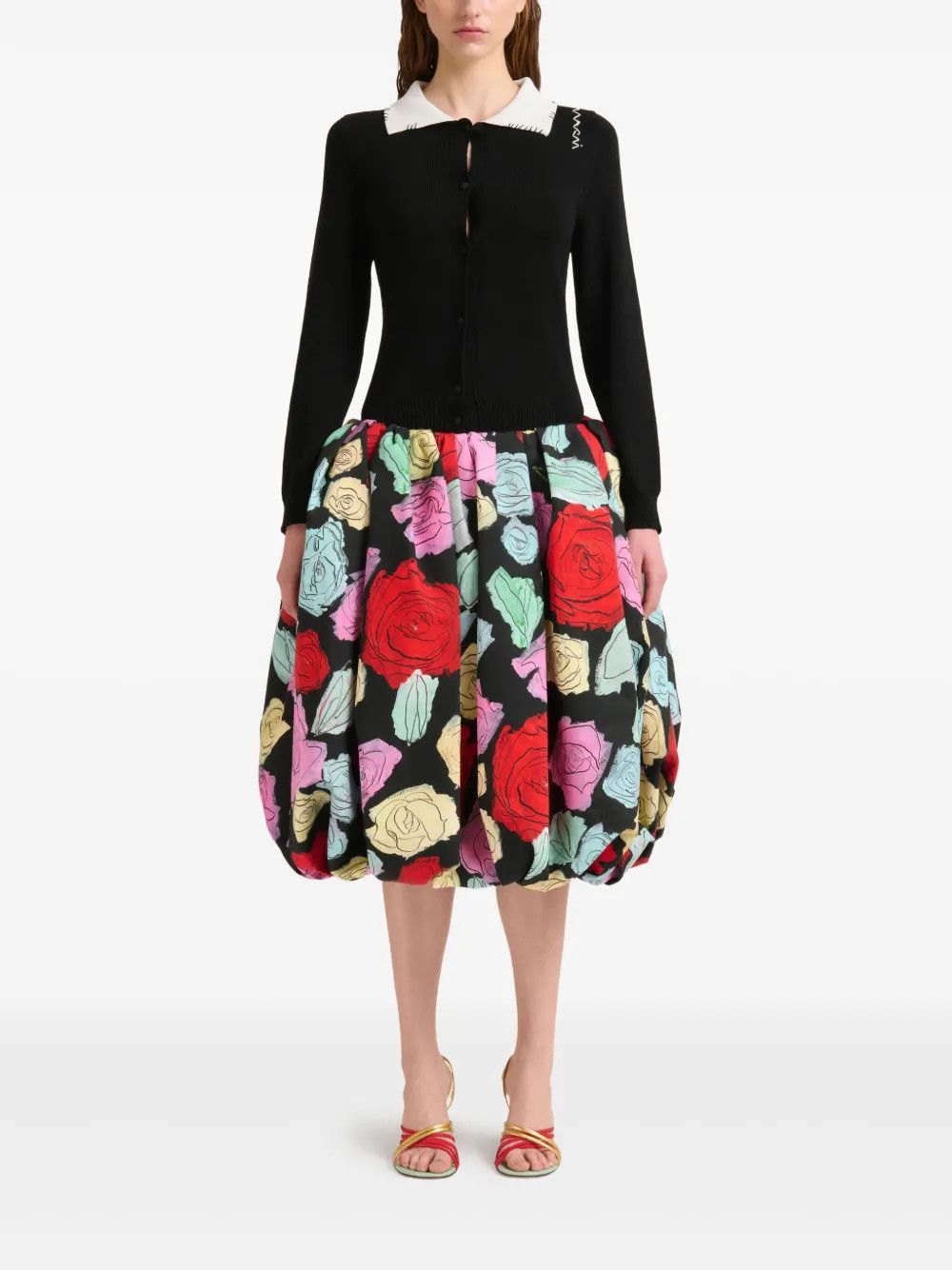 Marni o1f1d3z0326 Cardigan in Black/White Size M / US 6-8 / IT 42-44 - 2 Thumbnail