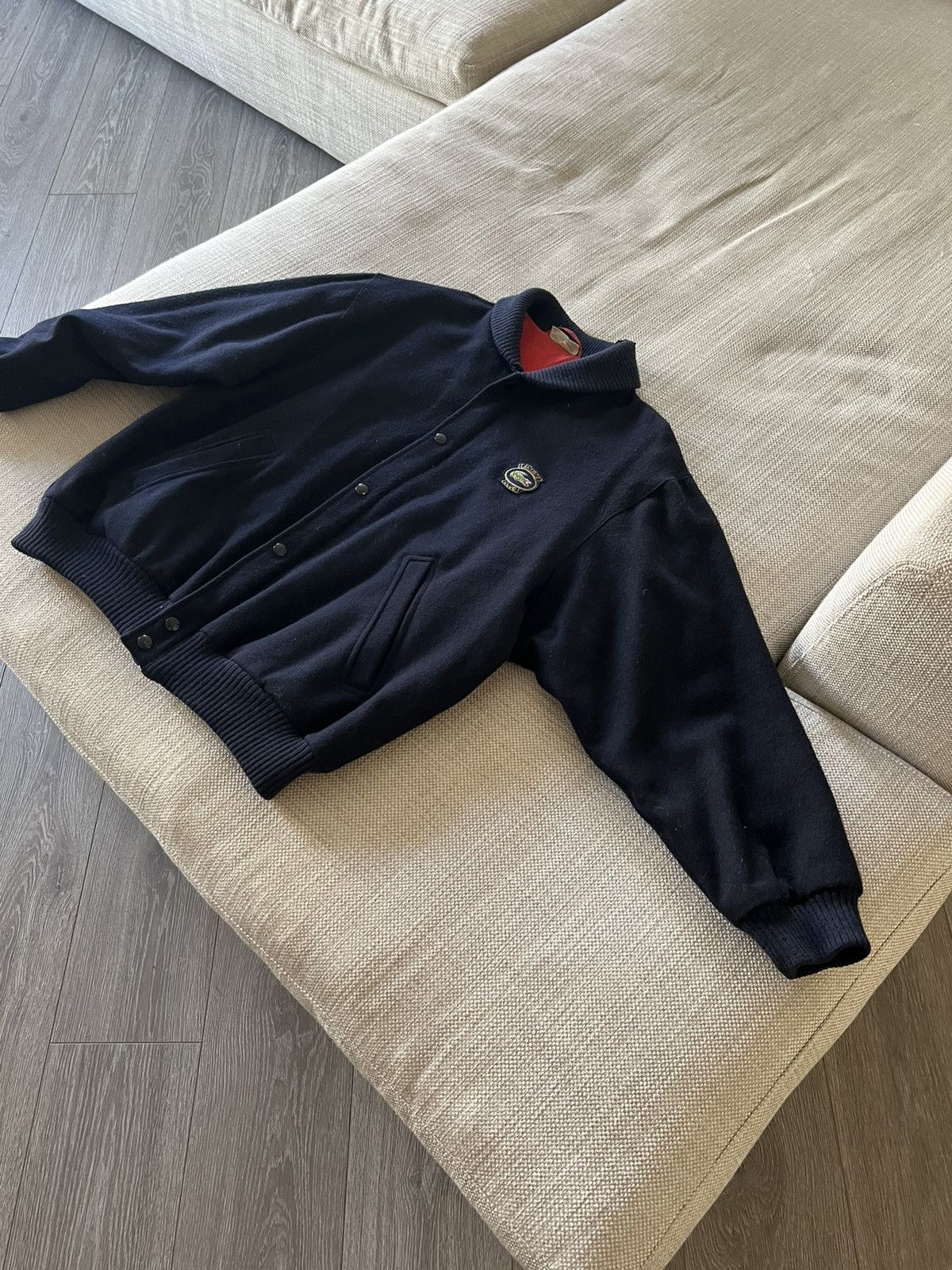 Lacoste × Vintage Vintage 80s 💥 Lacoste Jacket Wool Varsity Bomber Size US XL / EU 56 / 4 - 7 Thumbnail