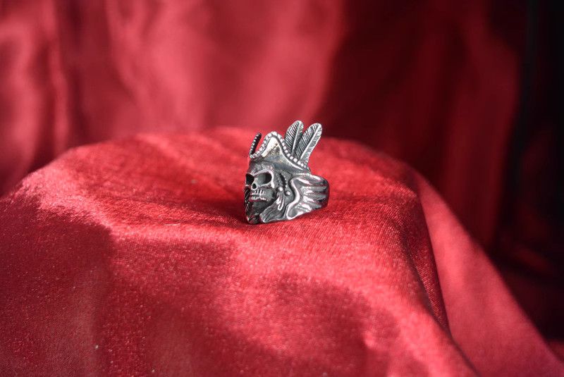 Jewelry Pirate Skull Jewelry Rings Open Size Chrome Ring (Size 7-13) Size ONE SIZE - 3 Thumbnail