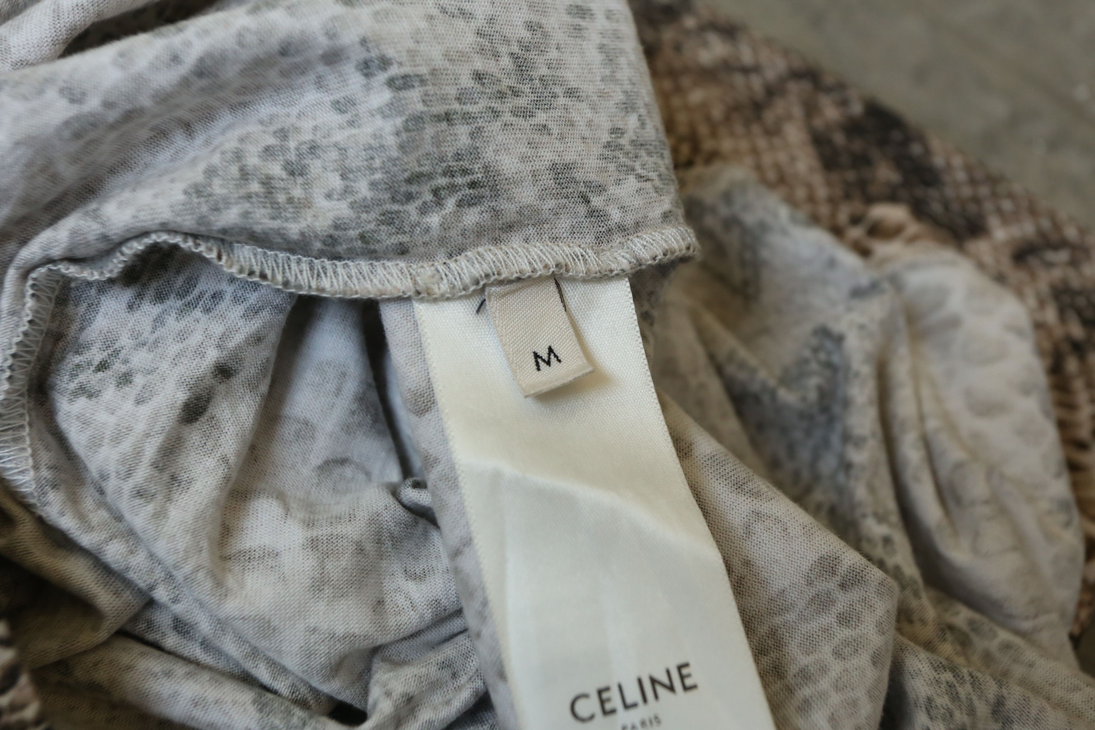Celine × Hedi Slimane Celine - Hedi Slimane - S/S 22 - Serpent-Print Logo Tee Size US M / EU 48-50 / 2 - 6 Thumbnail
