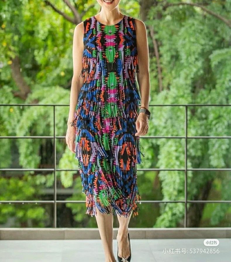 Issey Miyake Issey Miyake size:3 Colorful fringed pleated vest Size M / US 6-8 / IT 42-44 - 3 Thumbnail