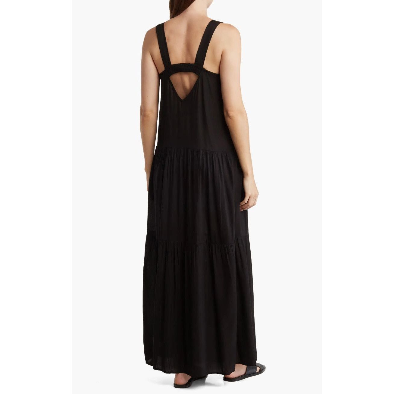 ELAN Elan Black Tiered Maxi Dress Cover-Up Size XS / US 0-2 / IT 36-38 - 3 Thumbnail