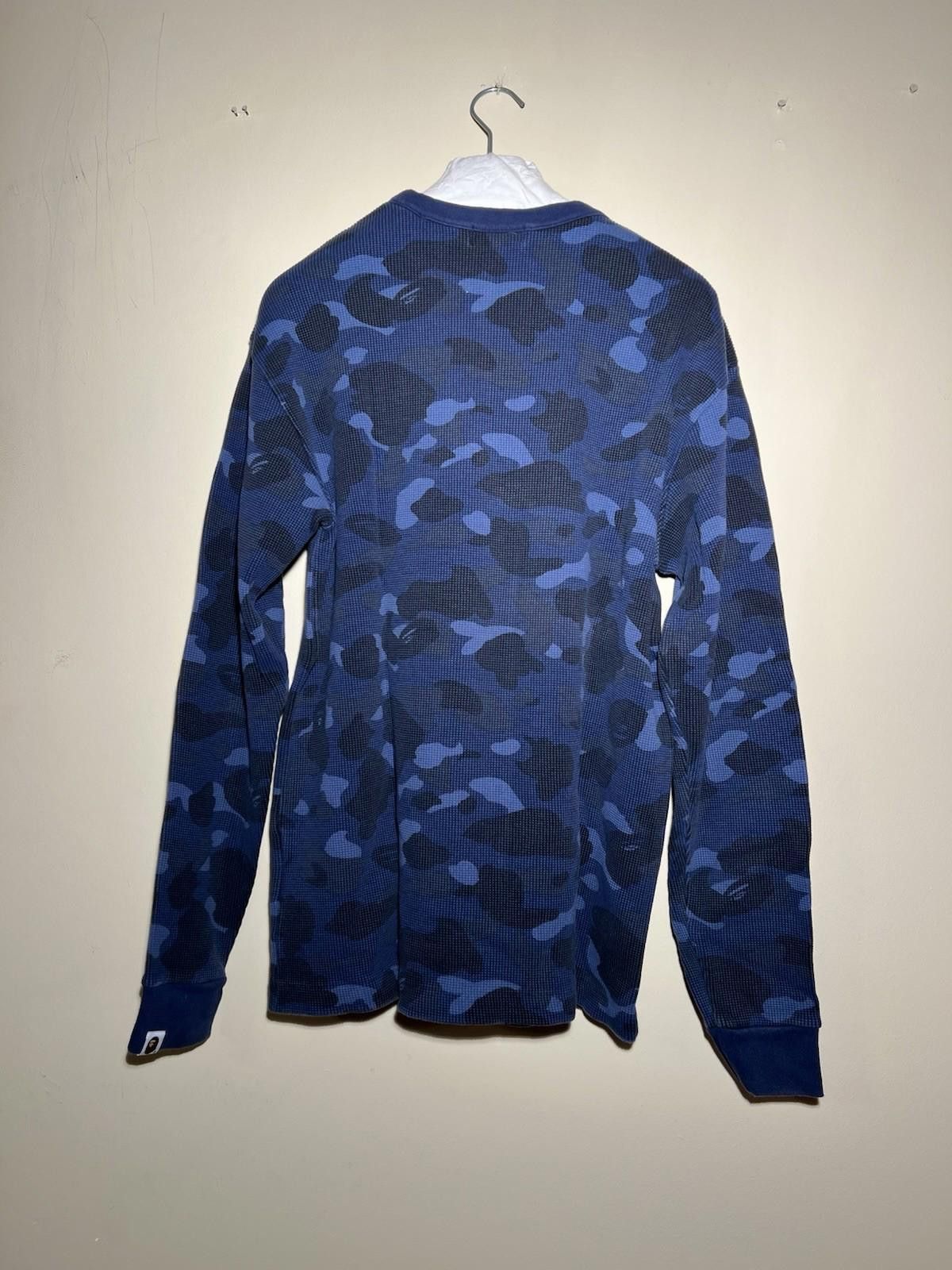 Bape Pre-Owned Bape Blue Camo Thermal Longsleeve XL Size US XL / EU 56 / 4 - 3 Thumbnail
