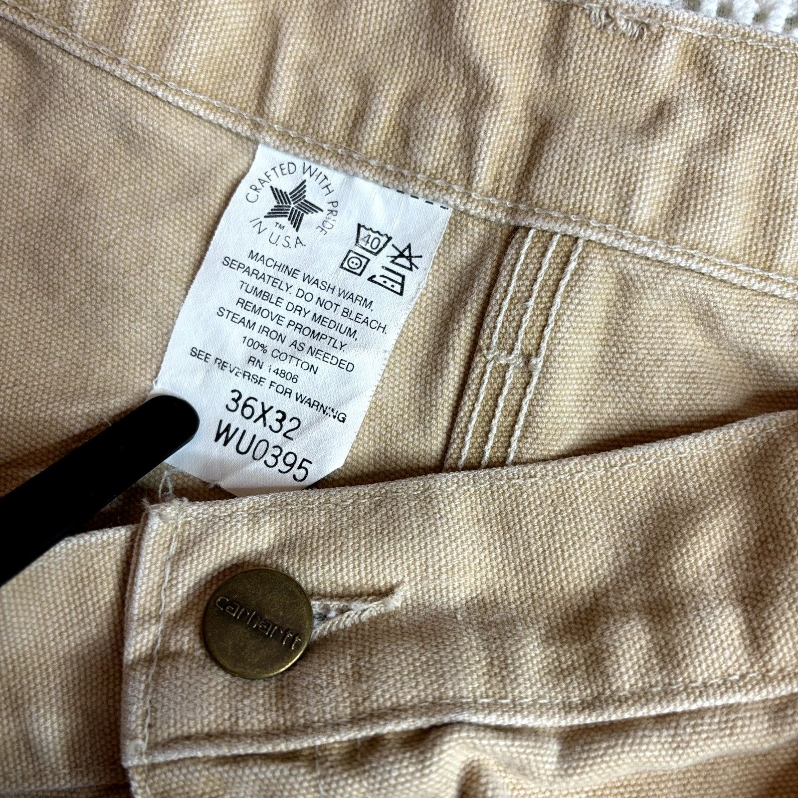 Carhartt VTG Made In USA Carhartt Canvas Work Pants Men's 34x28 Grung Size US 34 / EU 50 - 2 Thumbnail