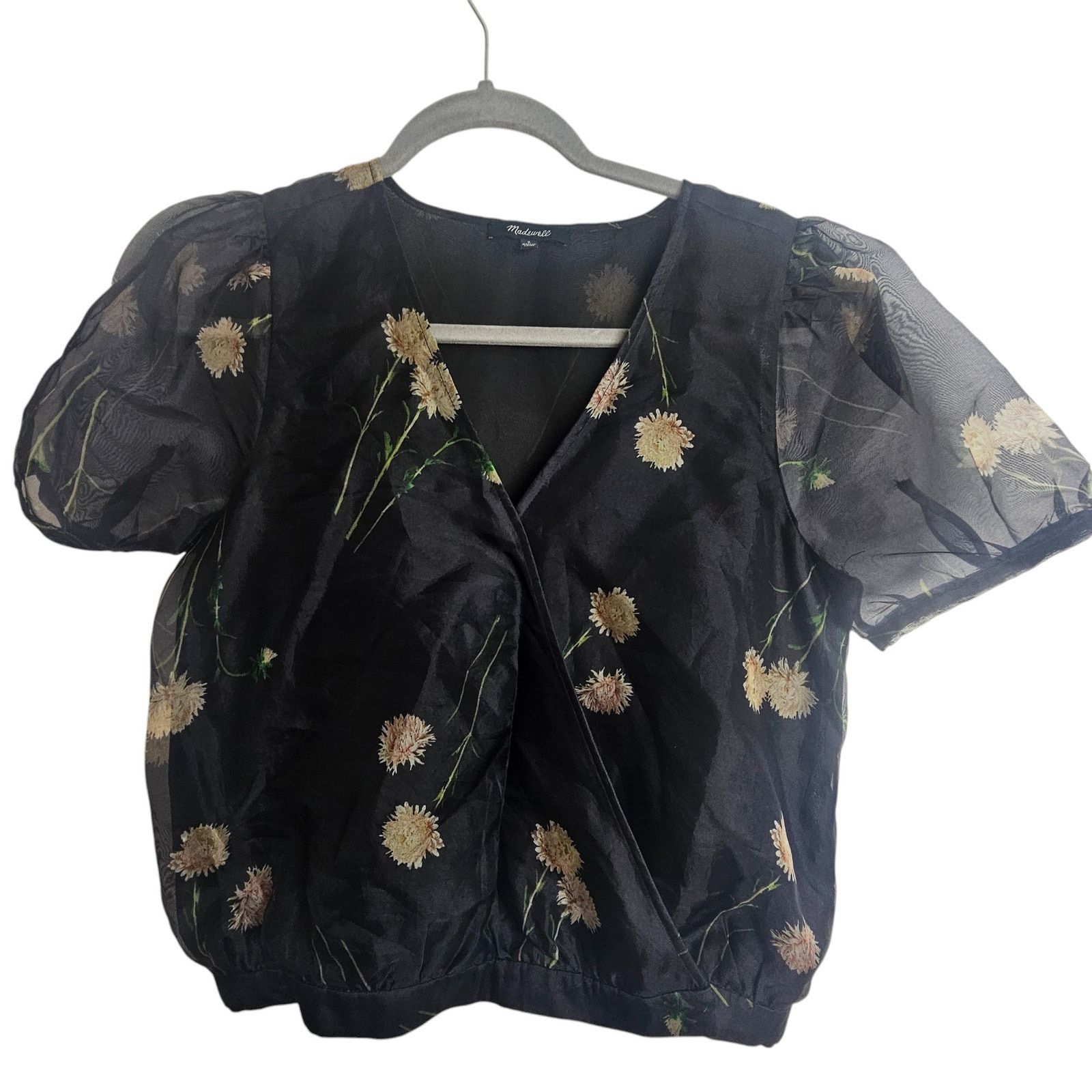 Madewell Madewell Womens Silk Floral Organza Surplice Blouse Size S Size S / US 4 / IT 40 - 2 Thumbnail