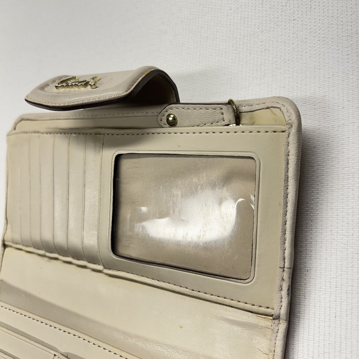 Coach × Vintage Coach Ashley Wallet Ivory Lace Leather Slim Envelope Fold Size ONE SIZE - 13 Thumbnail