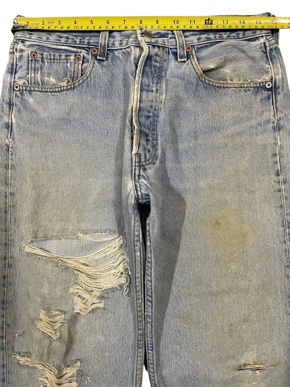 Levi's Vintage 90s Levis 501 Blue Wash Distressed Style Jeans Size US 31 - 10 Thumbnail