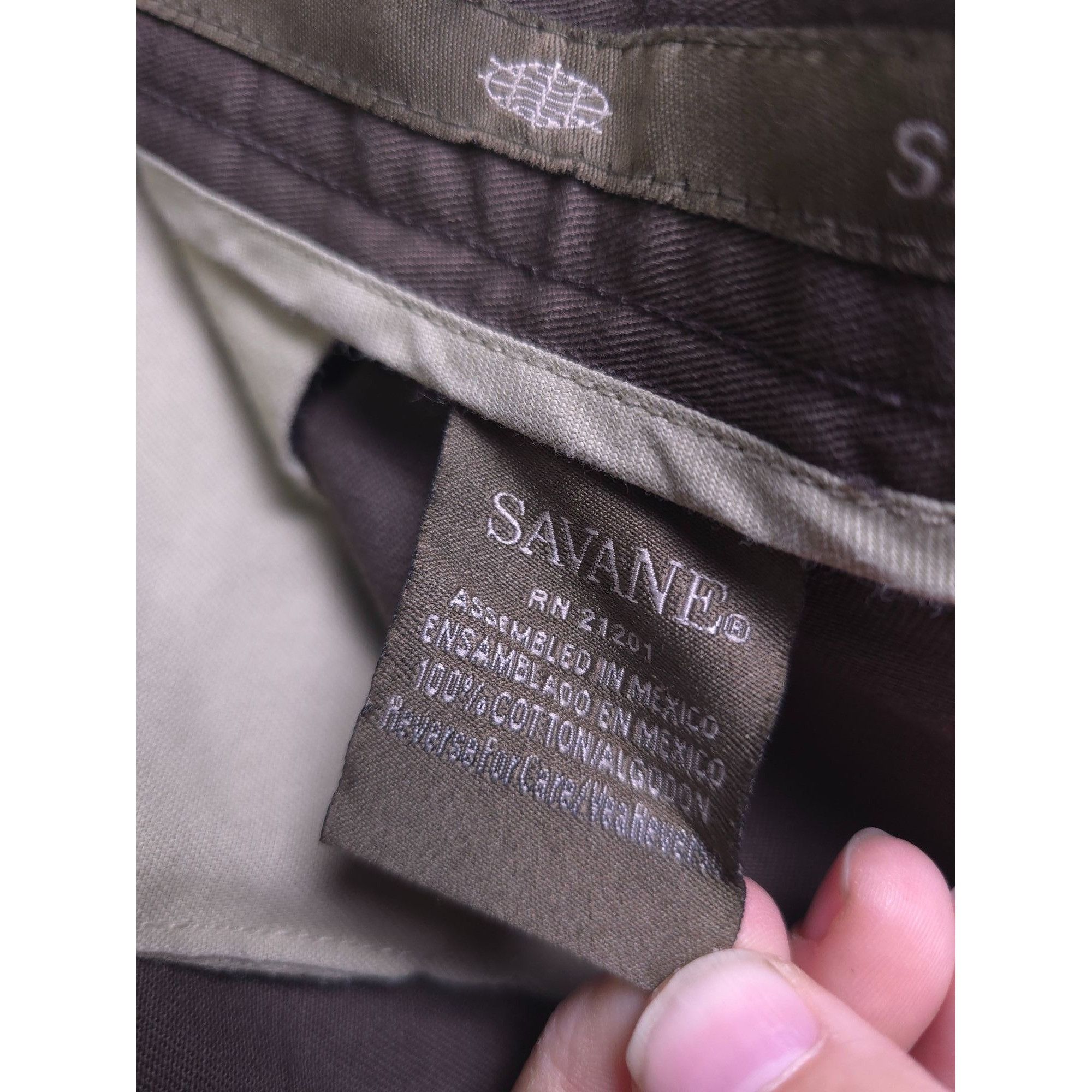 Savane Savane Men's Pleated Chino Pants 100% Cotton Brown Size 48 x Size 48L - 5 Thumbnail