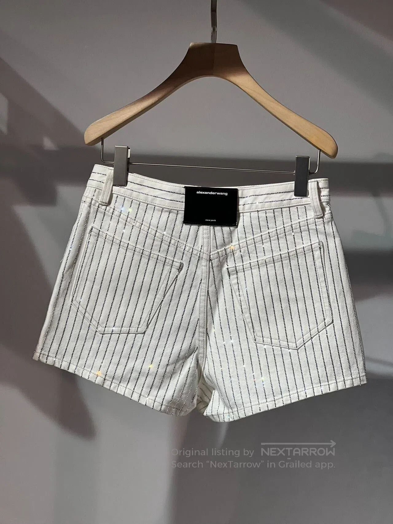 Alexander Wang Alexander Wang Crystal Stripe Denim Shorts. Size 25" / US 0 / IT 36 - 2 Thumbnail