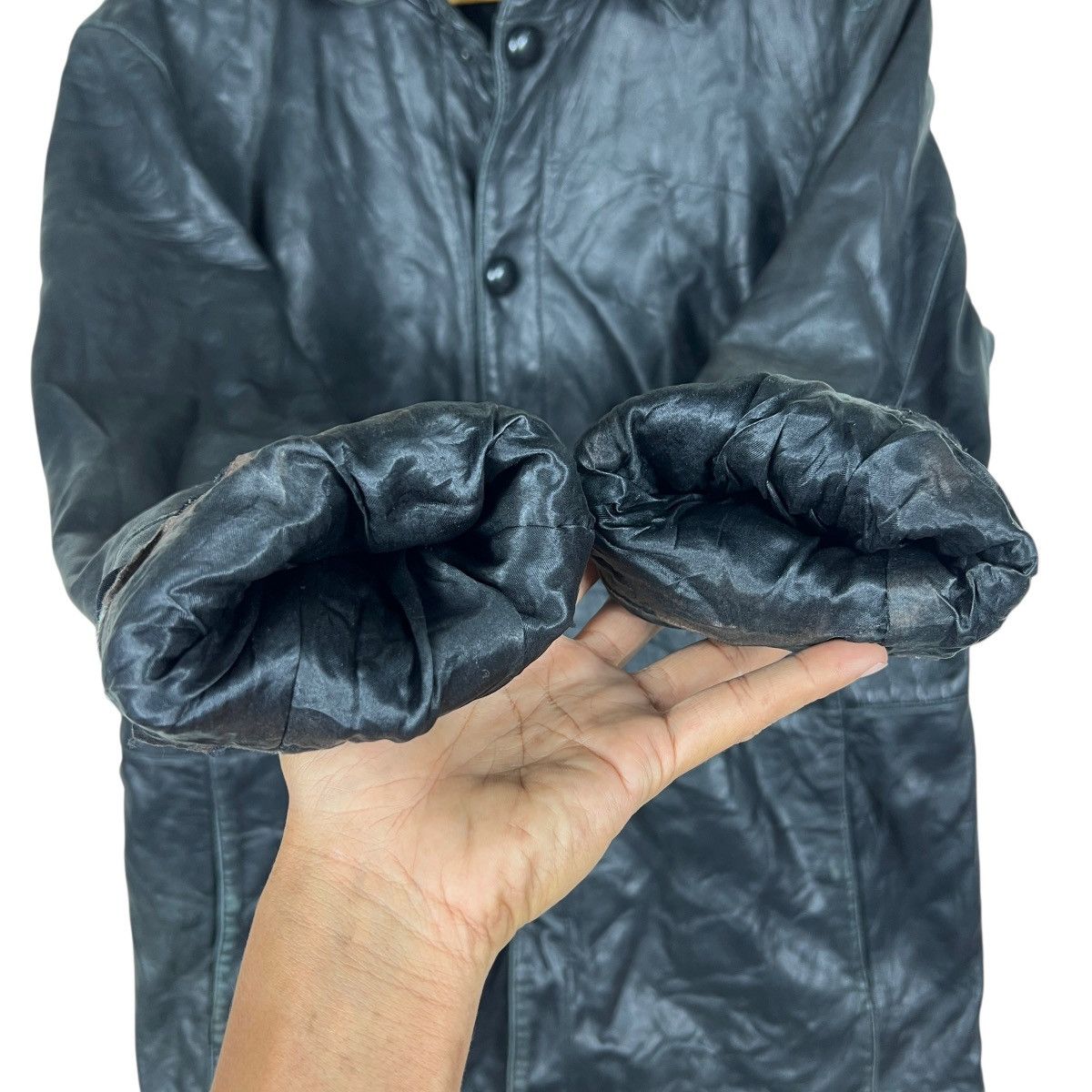 Giorgio Armani Vintage Giorgio Armani Leather Snap Button Jacket Size US L / EU 52-54 / 3 - 11 Thumbnail