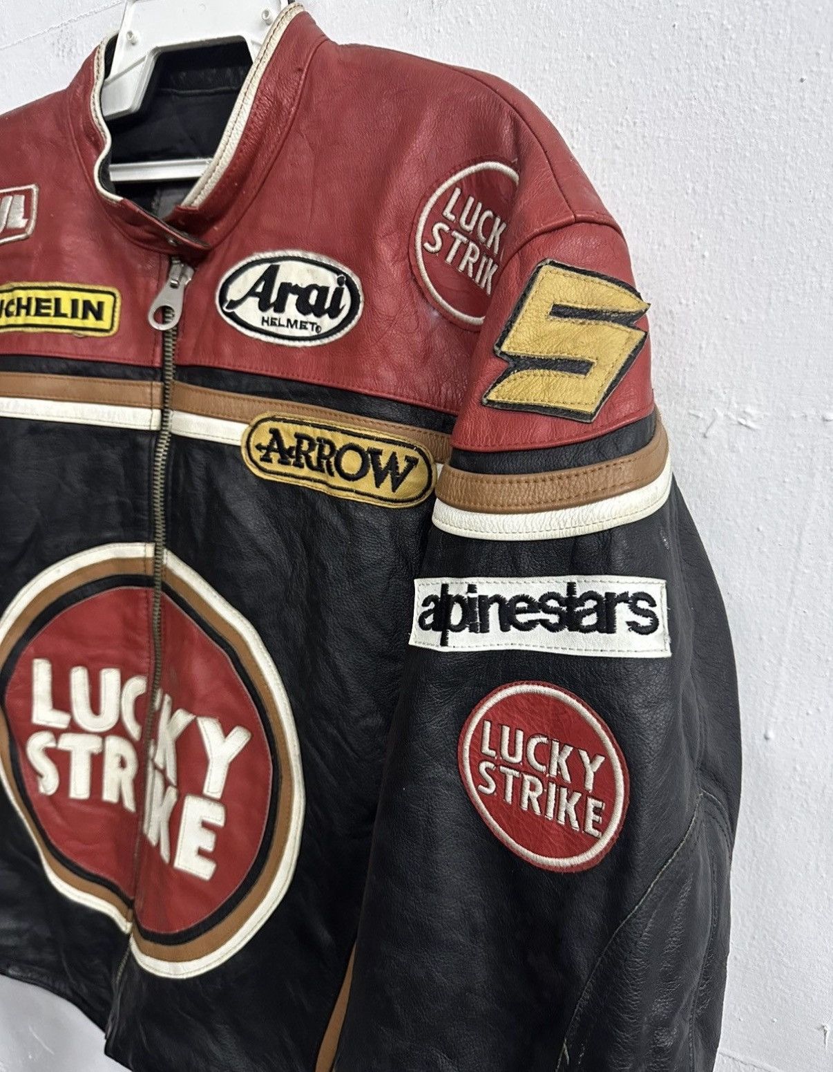 Vintage 90's LUCKY STRIKE Leather Jacket Size XL-XXL Size US L / EU 52-54 / 3 - 6 Thumbnail