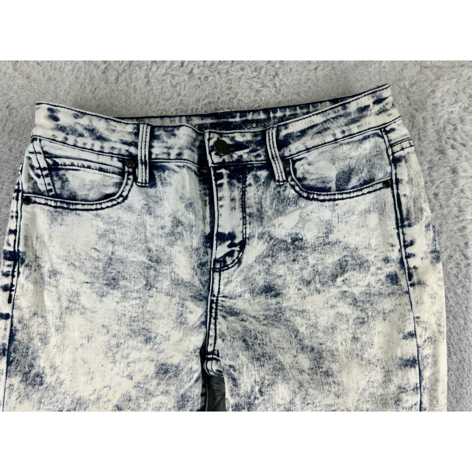 Calvin Klein Calvin Klein Jeans Women Blue Denim Ultimate Skinny Acid Wash 29 Inseam 30 Zip 5-Pocket Design Regular Stretch Size 29" - 4 Thumbnail