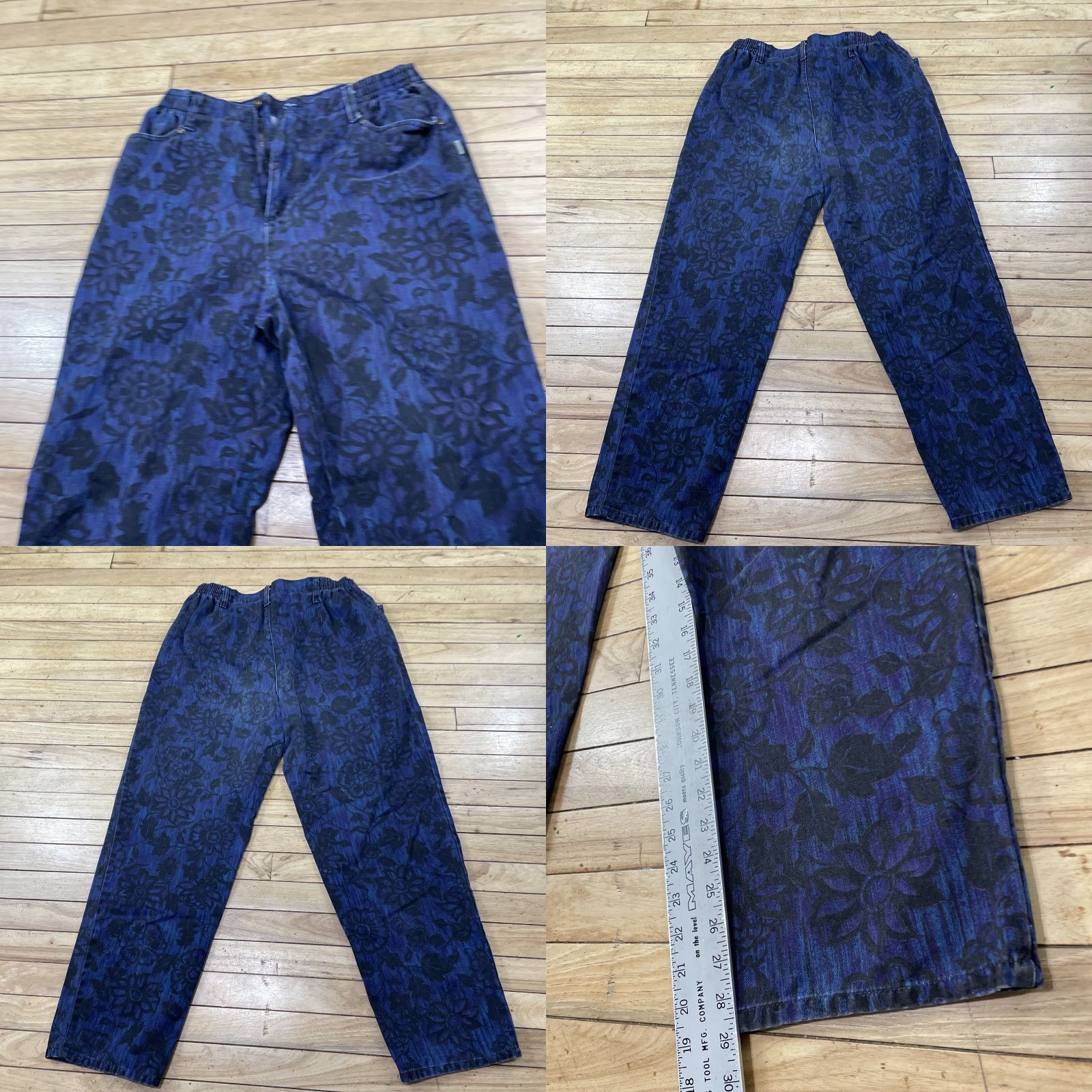 Vintage VINTAGE BLASS SPORT Pants Women 16 High Waist Floral Paisley Blue 90s Vintage Straight 32x30 Women's Pants Size 38" / US 16 / IT 52 - 11 Thumbnail