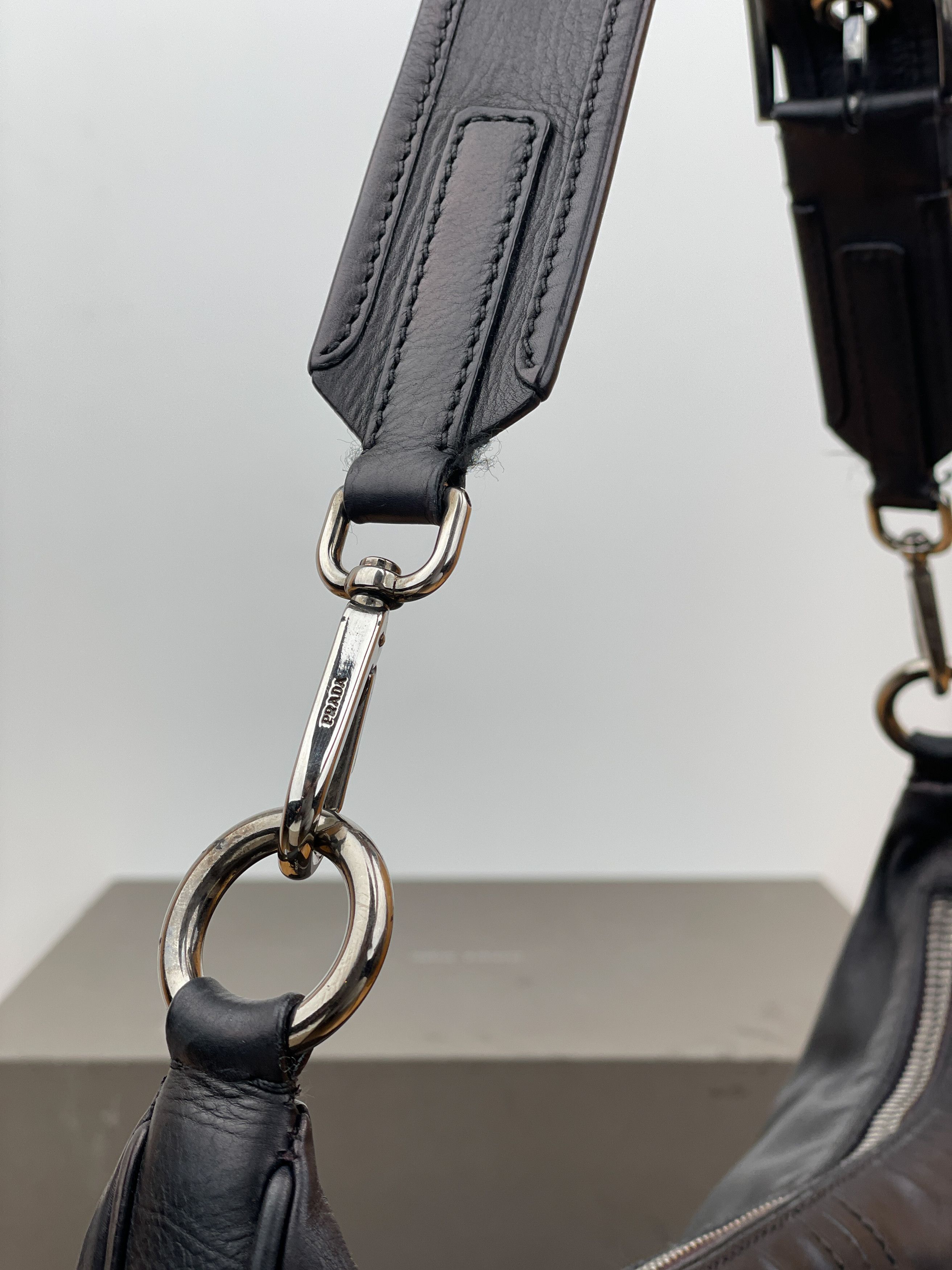 Prada Prada 2000s Leather Hobo Shoulder Bag Size ONE SIZE - 14 Thumbnail