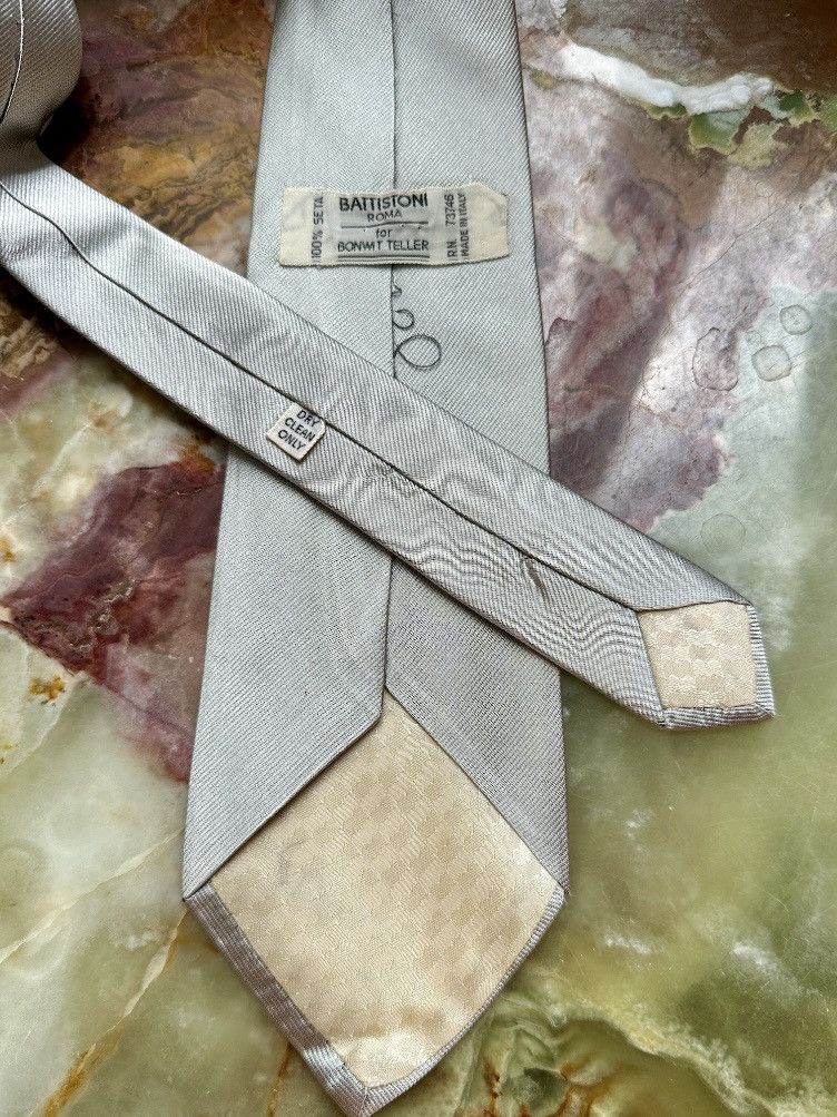 Battistoni VINTAGE 1980s BATTISTONI ROMA for BONWIT TELLER TIE SILVER Size ONE SIZE - 4 Thumbnail