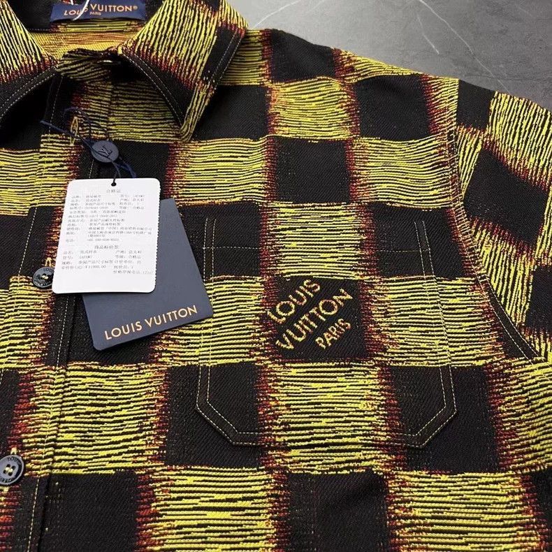 Louis Vuitton Louis Vuitton Black Yellow Checkerboard Short Sleeve Shirt- Size US XS / EU 42 / 0 - 5 Thumbnail