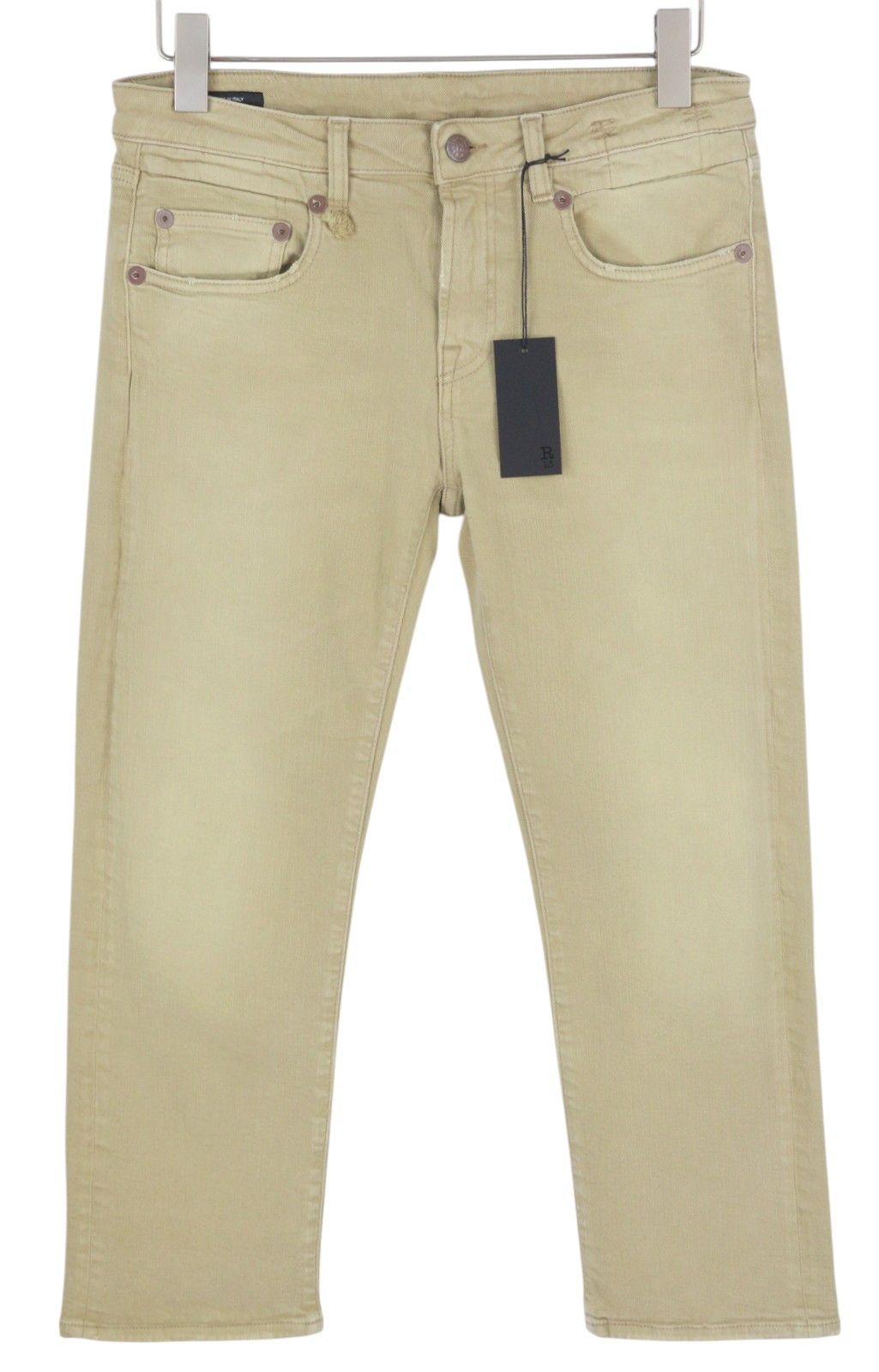 R13 BOY STRAIGHT 29 Khaki Stretch Faded Ankle Casual 86283 Size 29" - 3 Thumbnail