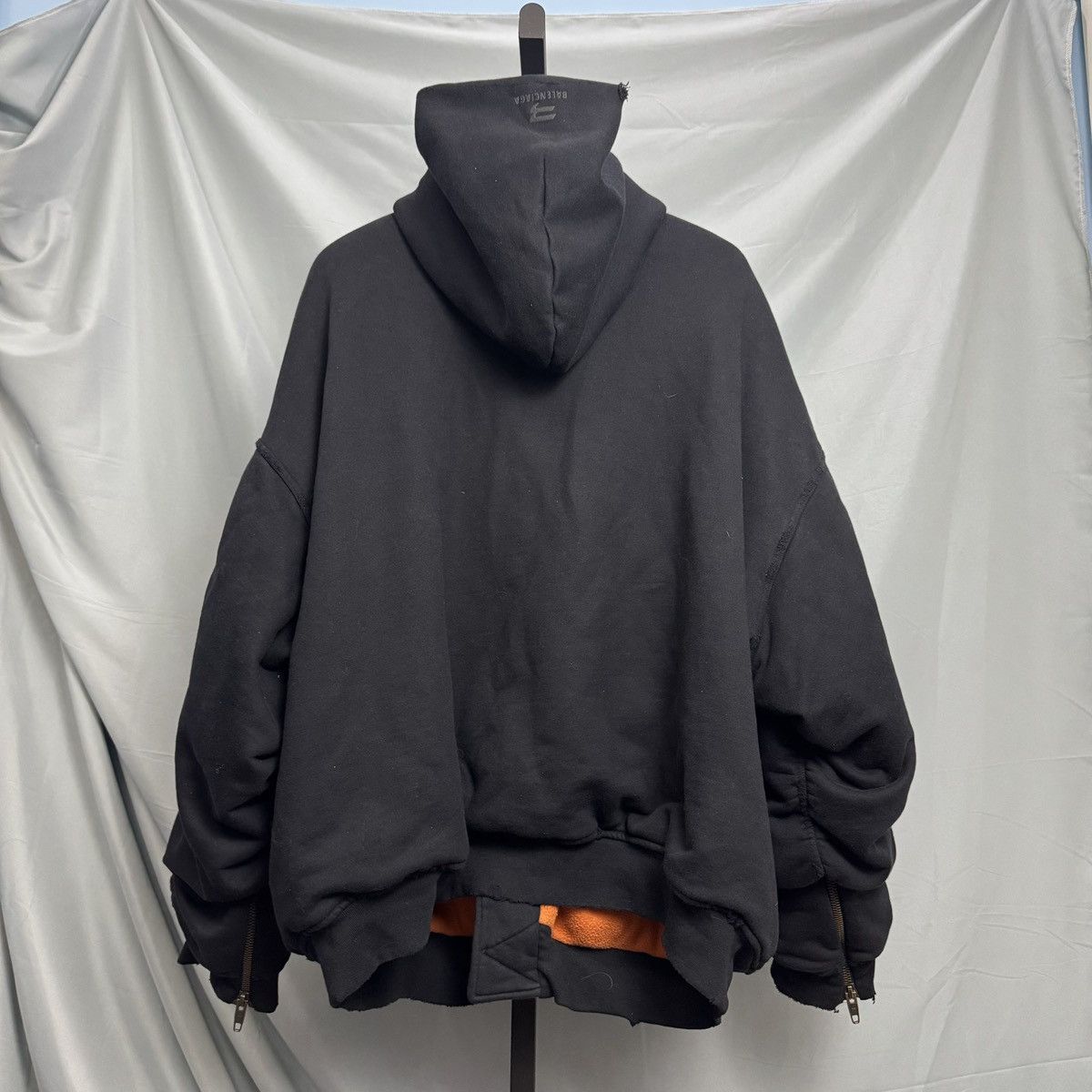 Balenciaga Balenciaga black bomber 23fw damage hooded zipper-DMC99 Size US XXS / EU 40 - 4 Thumbnail