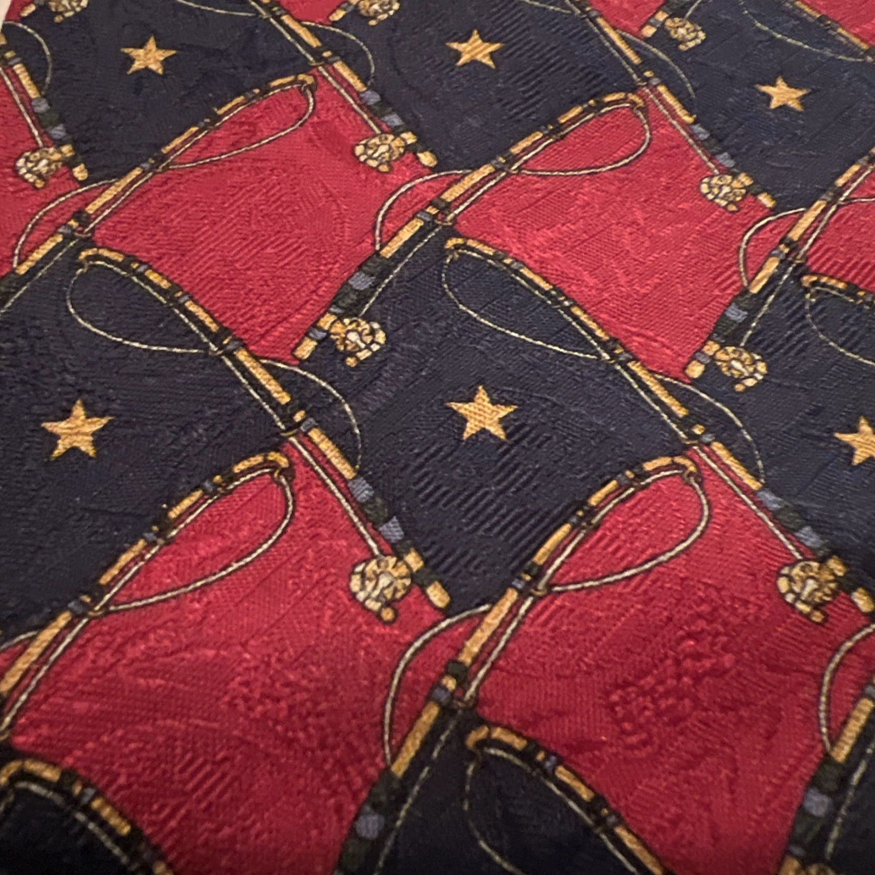 Tommy Hilfiger VINTAGE Tommy Hilfiger Tie Fly Fishing 100% Silk 4” Made USA Red Blue 56” Long Mens Tie Size ONE SIZE - 2 Thumbnail