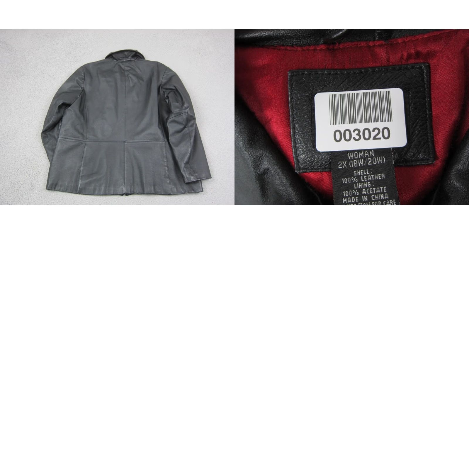 George Vintage George Leather Jacket Womens 2X 18W/20W Plus Black Biker Full Zip Motor Size XXL / US 16-18 / IT 52-54 - 8 Thumbnail