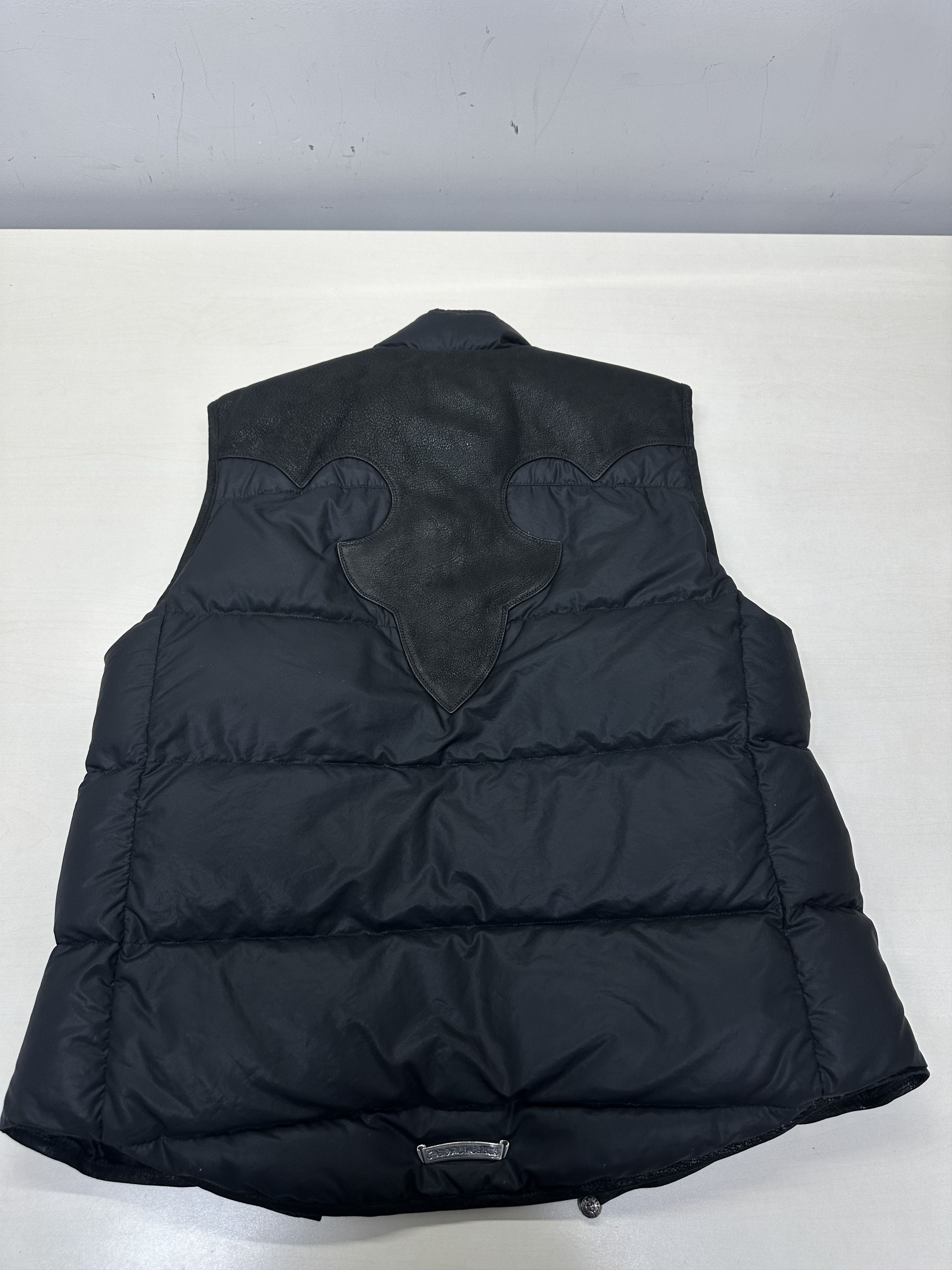 Chrome Hearts Chrome Hearts Black Leather Fleur Puffer Down Vest Size US M / EU 48-50 / 2 - 8 Thumbnail