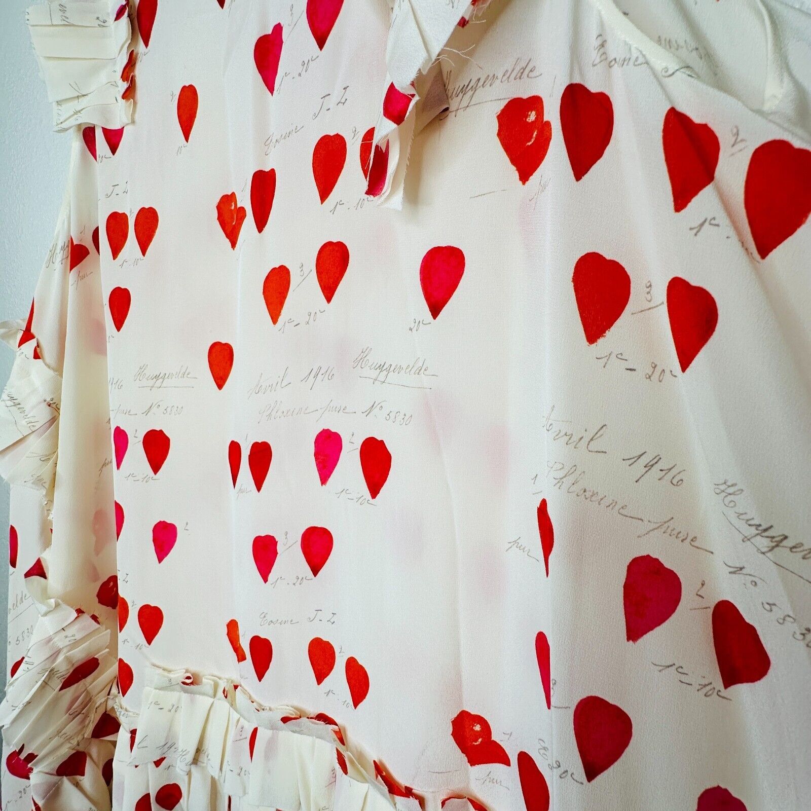 Alexander McQueen Alexander McQueen Cream Red Sleeveless Ruffle Blouse 44 / 12 Size L / US 10 / IT 46 - 7 Thumbnail