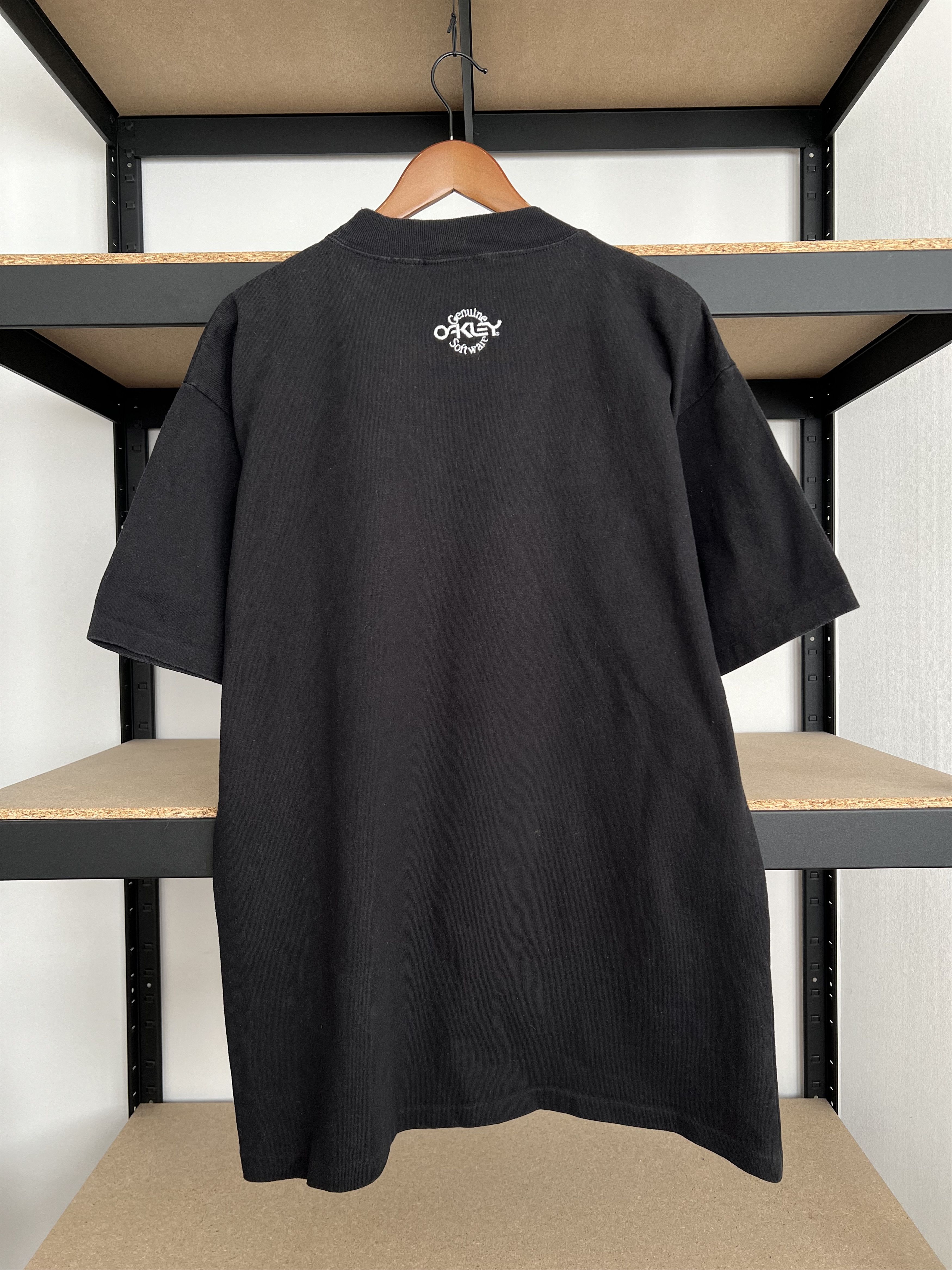 Oakley Vintage 90s Oakley Thermonuclear Protection Black T-shirt Size US XL / EU 56 / 4 - 2 Thumbnail