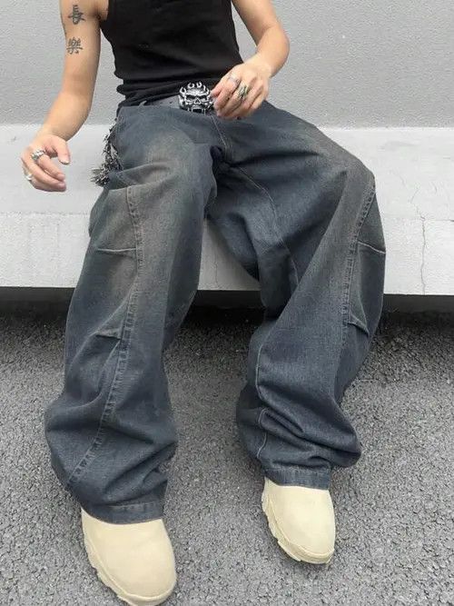 Japanese Brand × Vintage Washed Baggy Denim Jeans Loose fit Size US 30 / EU 46 - 1 Thumbnail