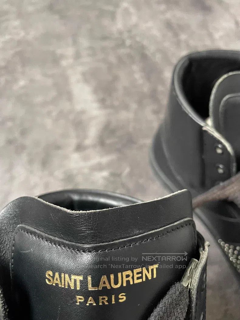 Saint Laurent Paris Saint Laurent Paris High-top black stud flat shoes Size US 6 / EU 39 - 5 Thumbnail