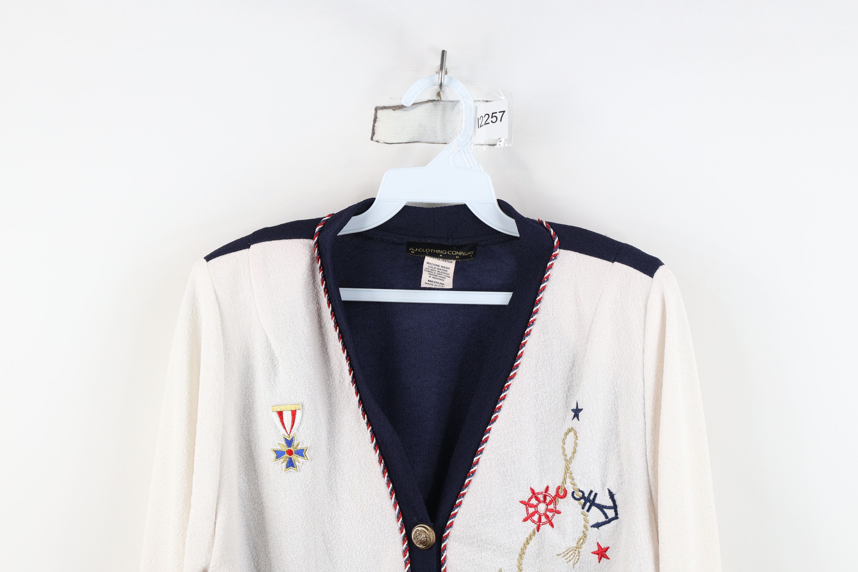 Vintage Vintage 90s Streetwear Sailboat Knit Cardigan Sweater USA Size M / US 6-8 / IT 42-44 - 2 Thumbnail