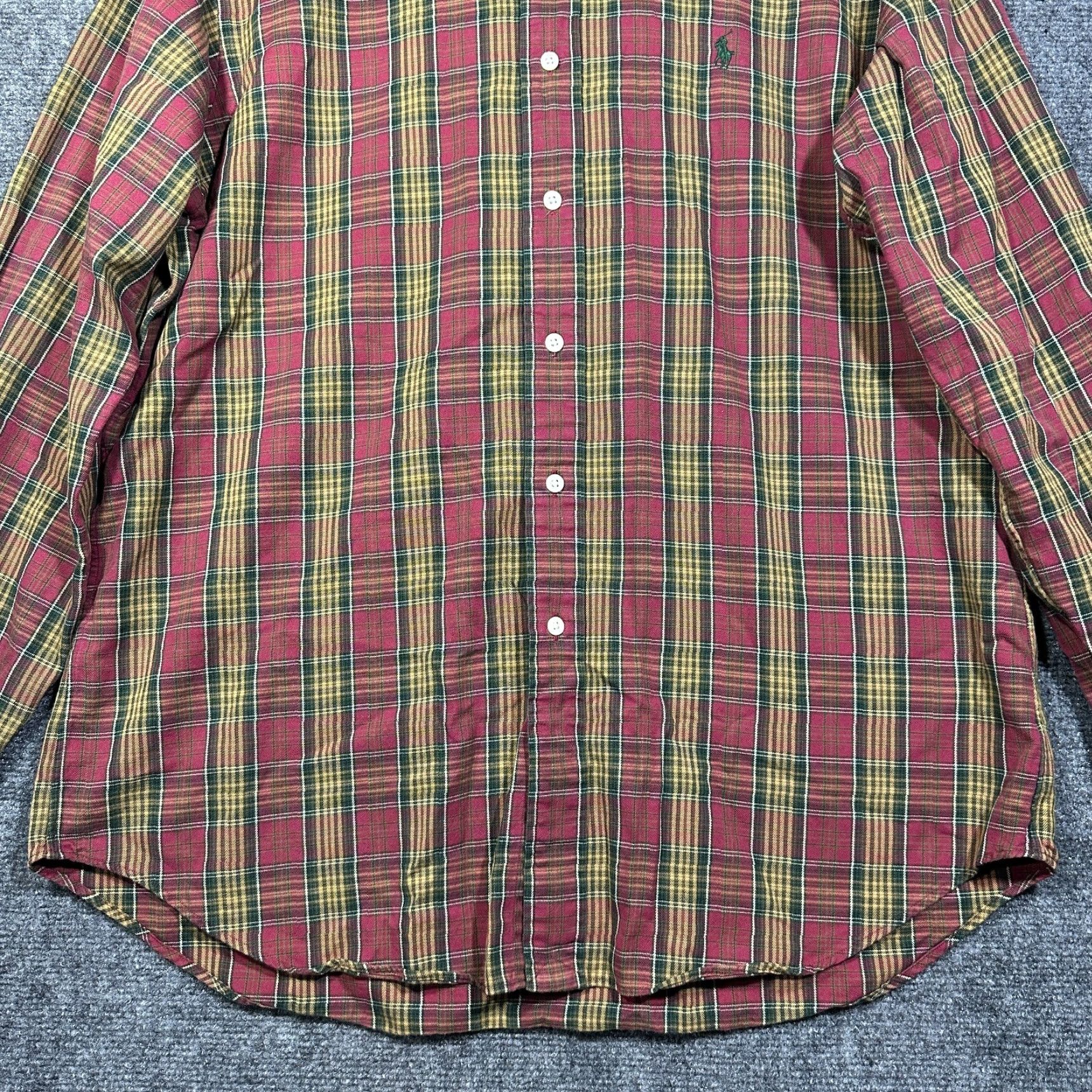 Ralph Lauren Ralph Lauren Shirt Mens Large Classic Fit Button Down Maroon Gold Plaid Cotton Size US L / EU 52-54 / 3 - 2 Thumbnail